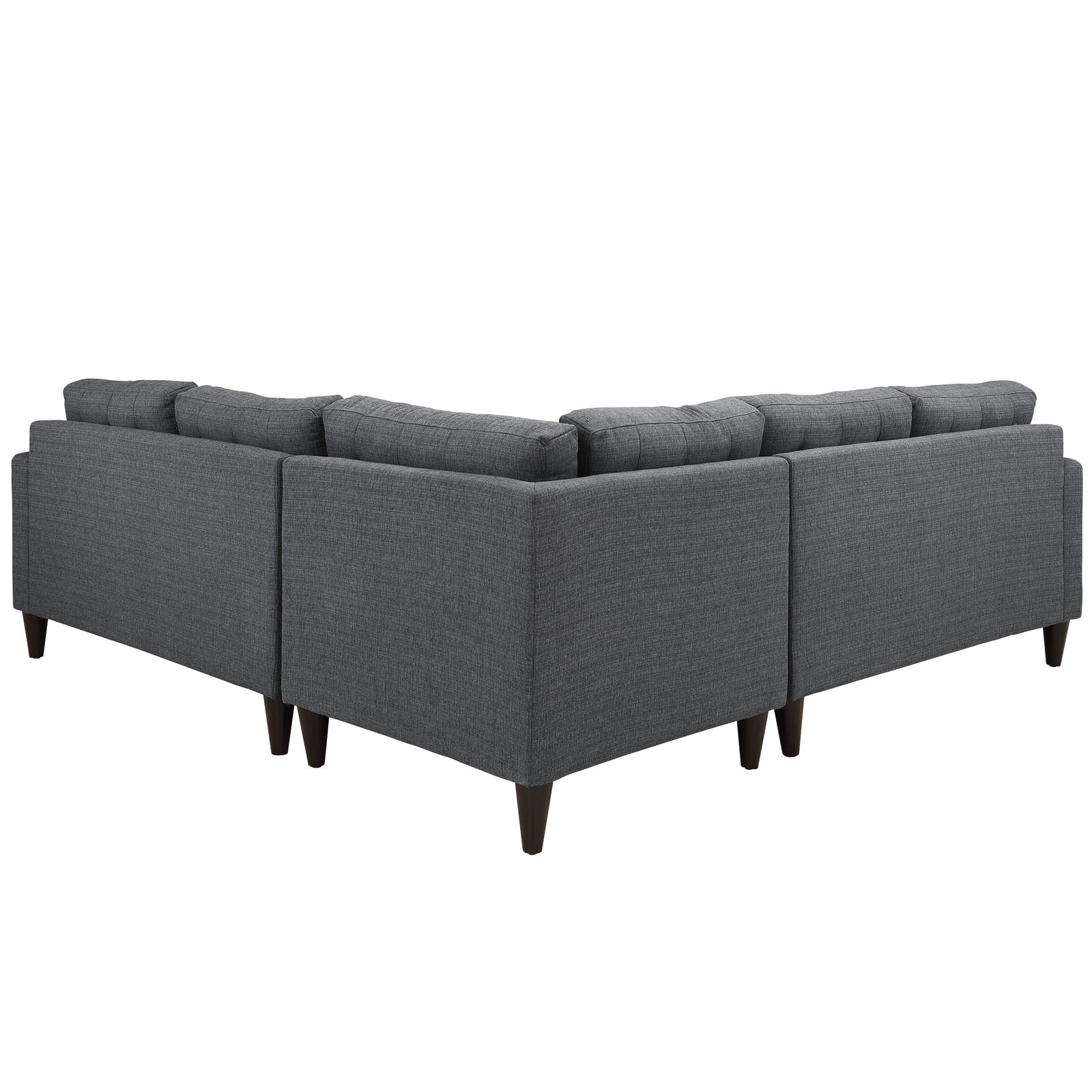Modway Sectional Sofas - Empress 3 Piece Upholstered Fabric Sectional Sofa Set Gray
