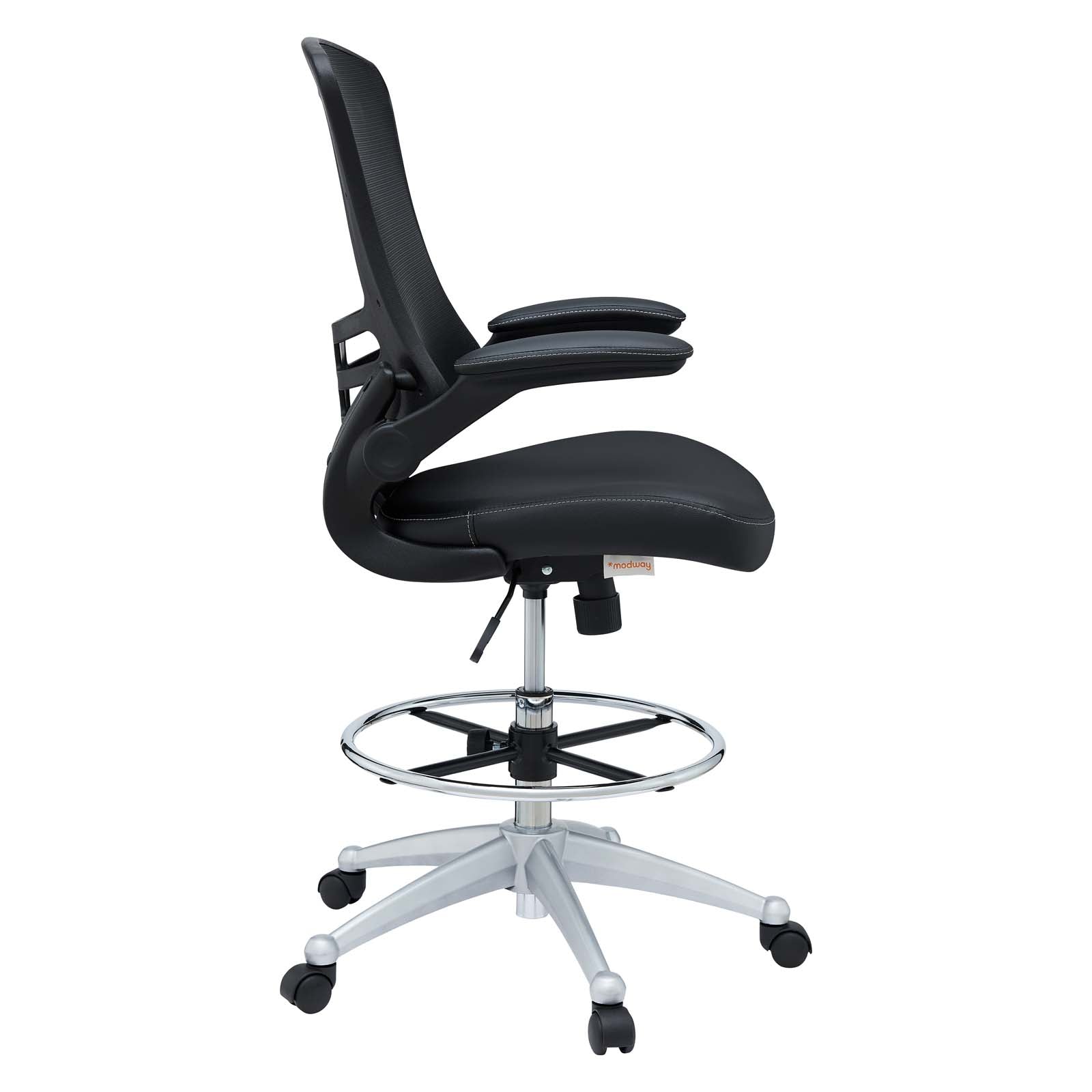 Modway Task Chairs - Attainment Vinyl Drafting Chair Black