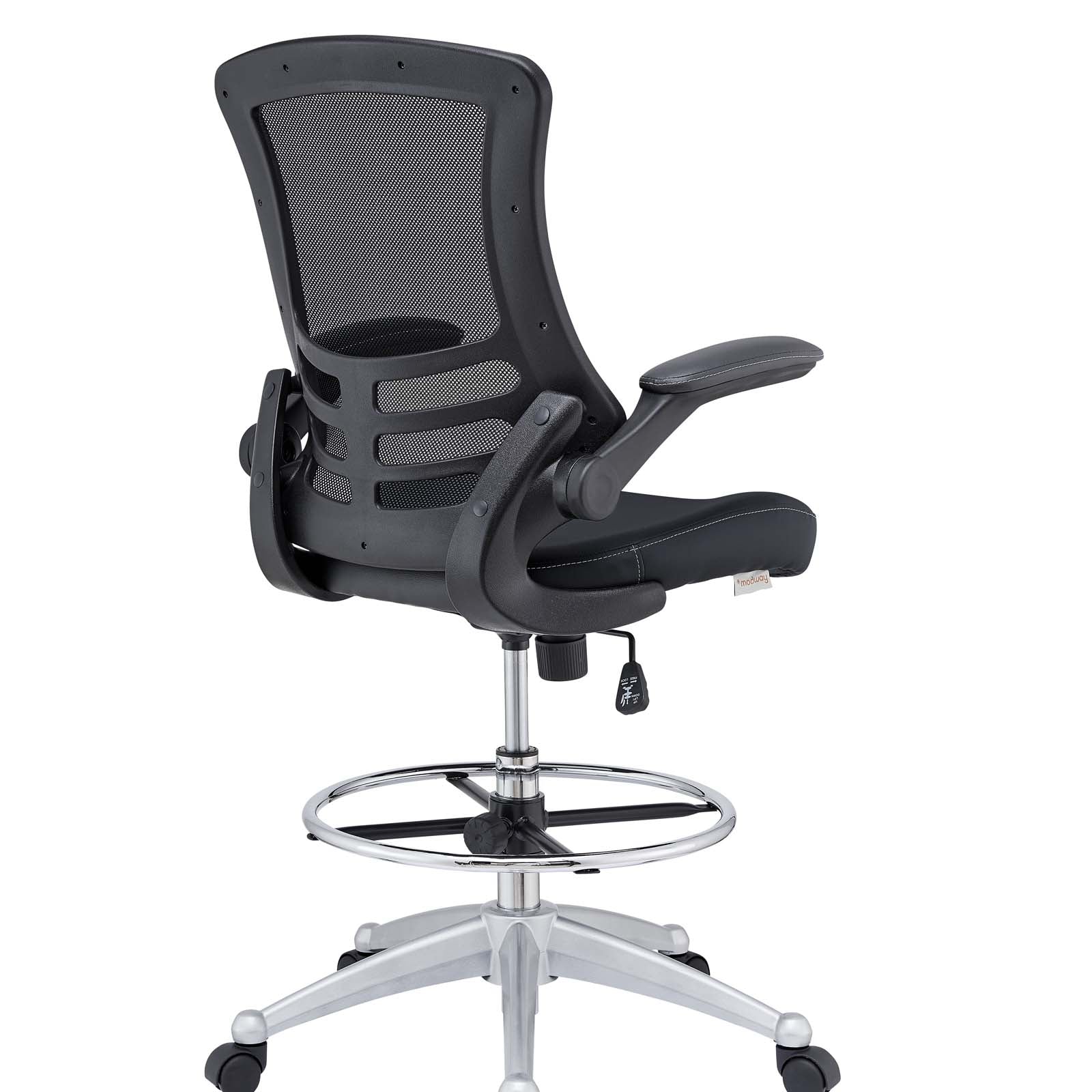 Modway Task Chairs - Attainment Vinyl Drafting Chair Black