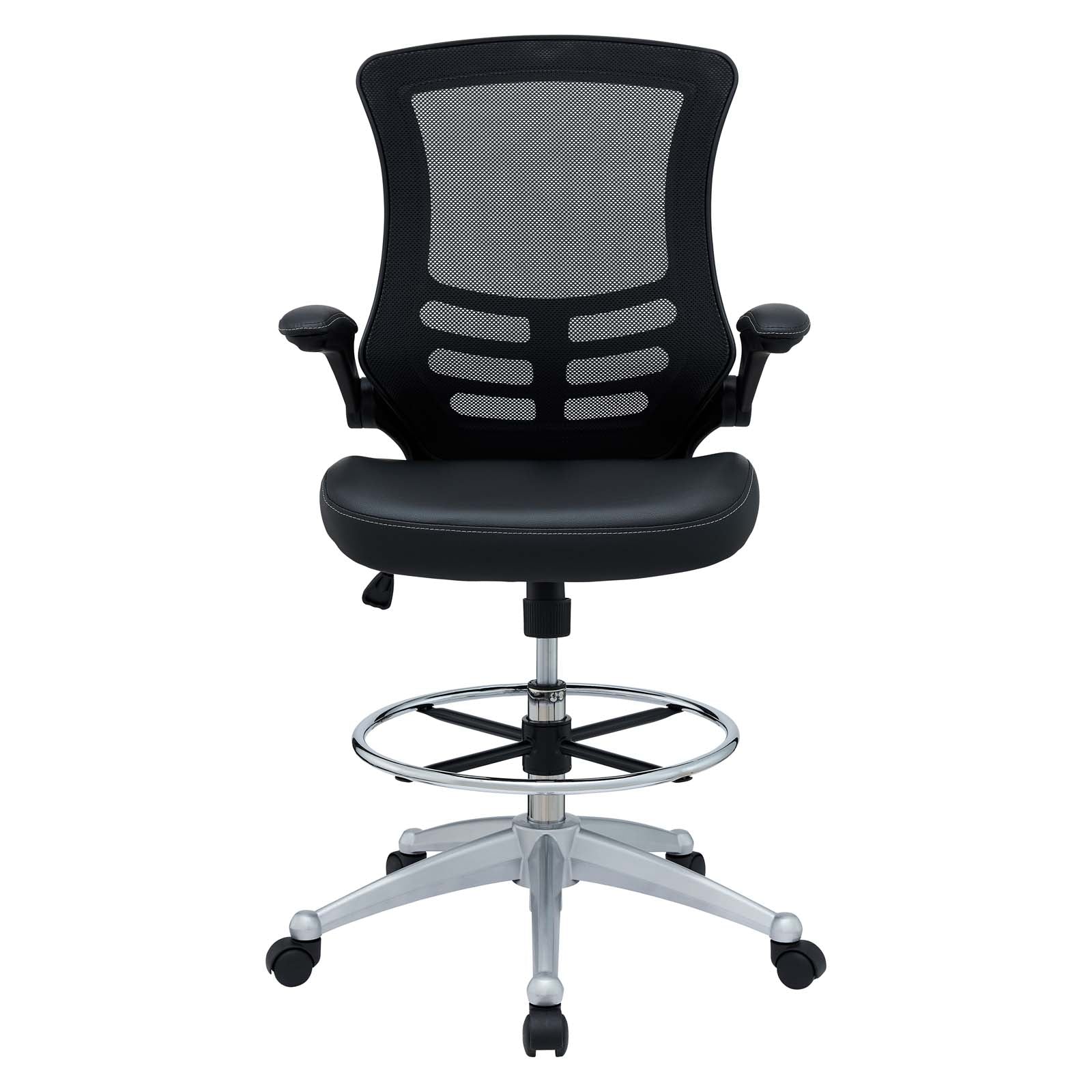 Modway Task Chairs - Attainment Vinyl Drafting Chair Black