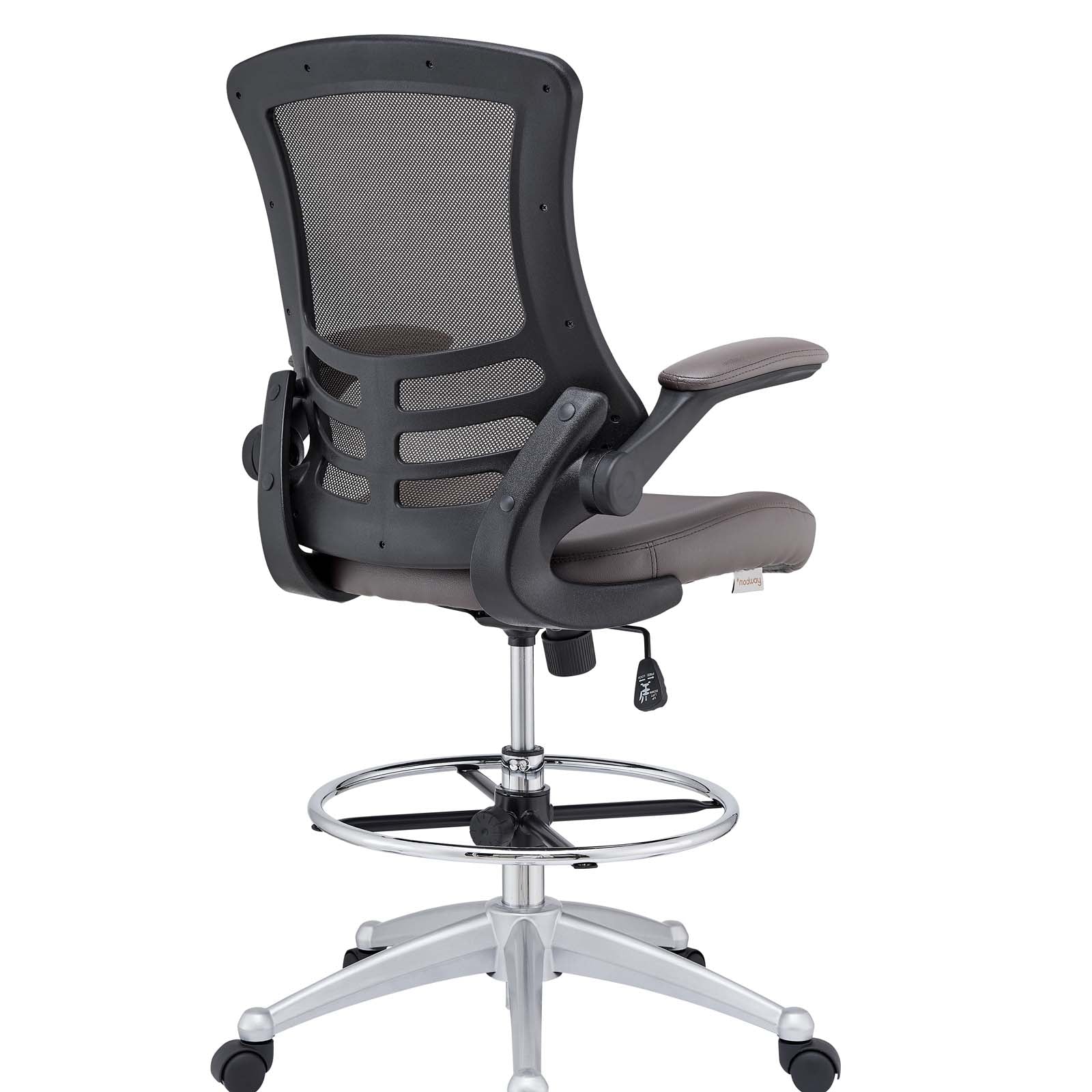 Modway Task Chairs - Attainment Vinyl Drafting Chair Brown