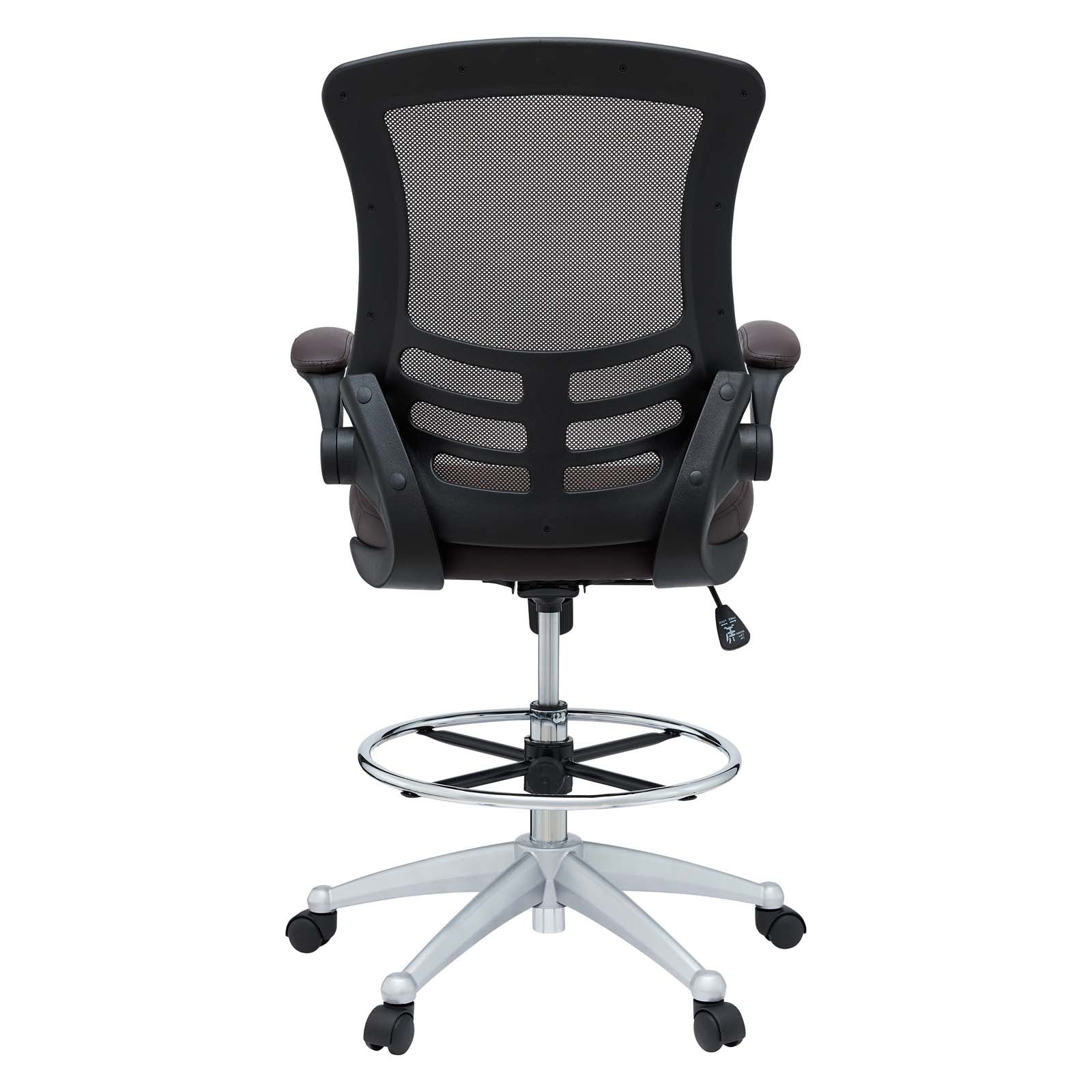 Modway Task Chairs - Attainment Vinyl Drafting Chair Brown