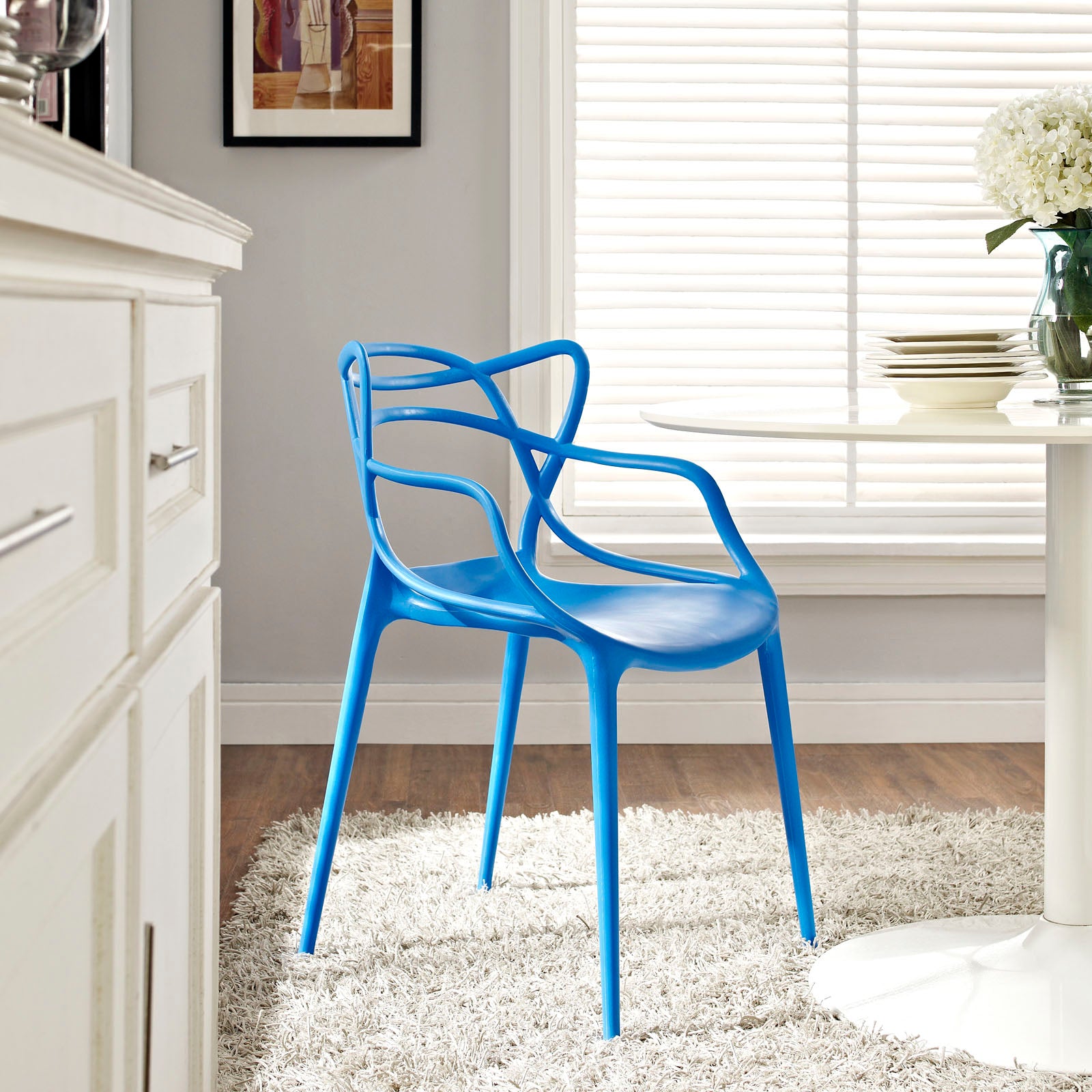 Modway Dining Chairs - Entangled Dining Armchair Blue