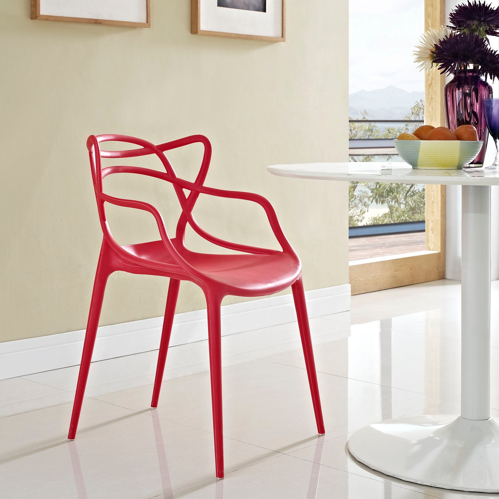Modway Dining Chairs - Entangled Dining Armchair Red