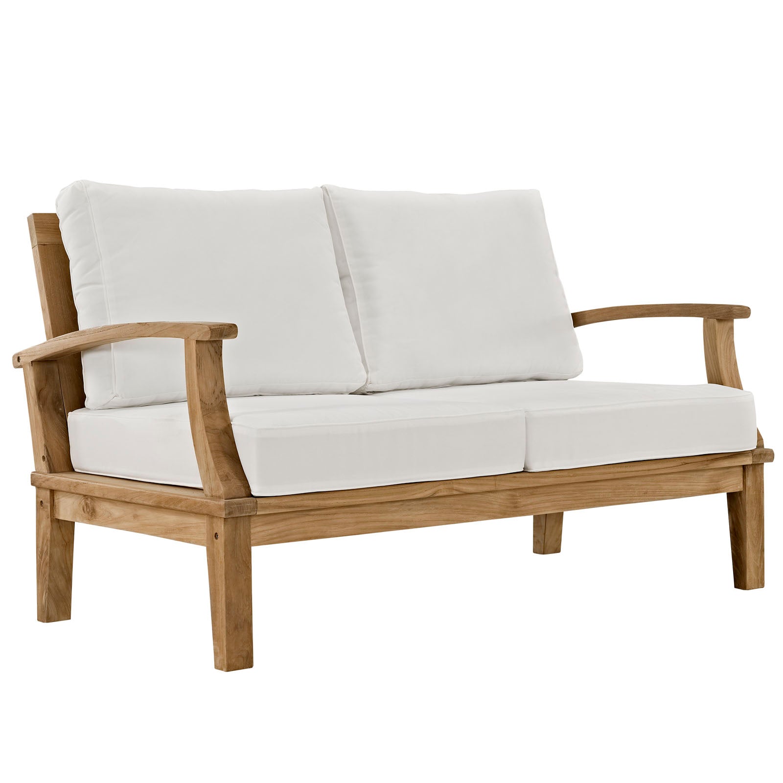 Modway Outdoor Conversation Sets - Marina 3 Piece Outdoor 119.5"W Patio Teak Set Natural White