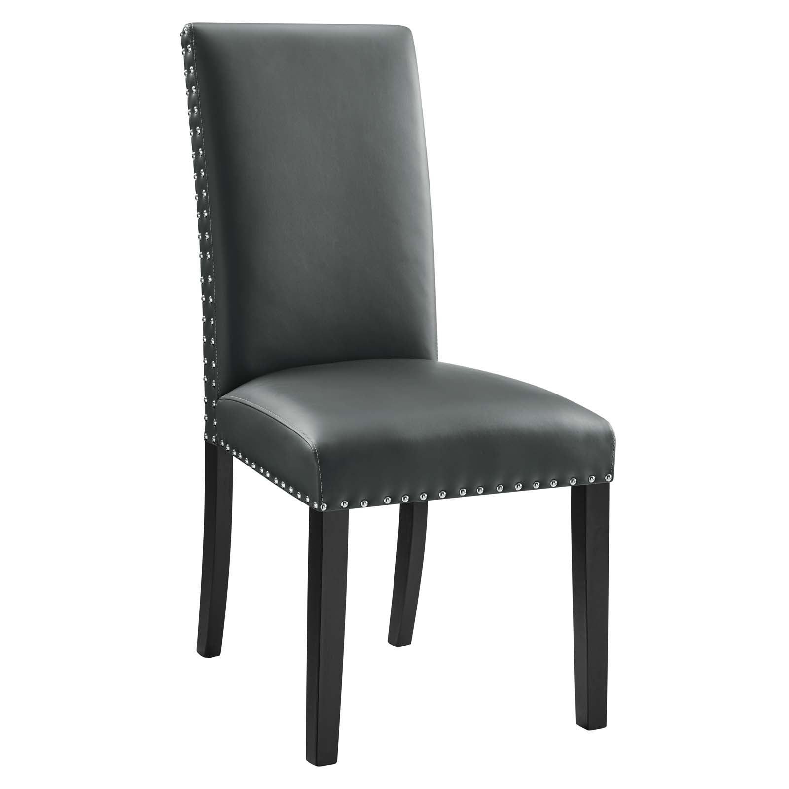 Modway Dining Chairs - Parcel-Dining-Faux-Leather-Side-Chair-Gray