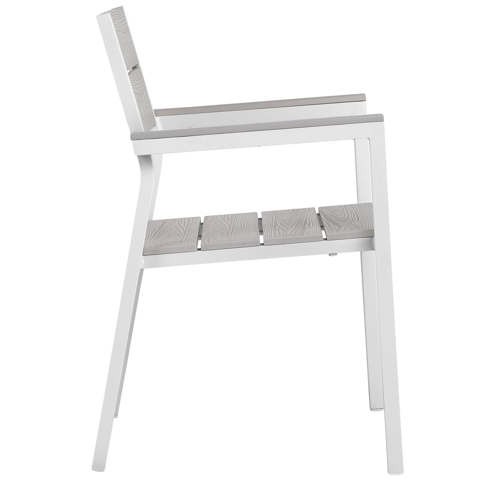 Modway Outdoor Dining Chairs - Maine Outdoor Patio Dining Armchair White & Light Gray