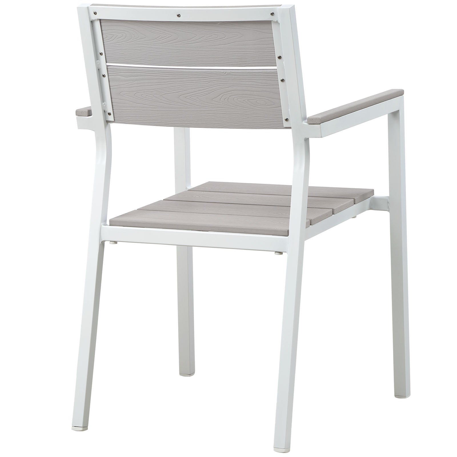 Modway Outdoor Dining Chairs - Maine Outdoor Patio Dining Armchair White & Light Gray