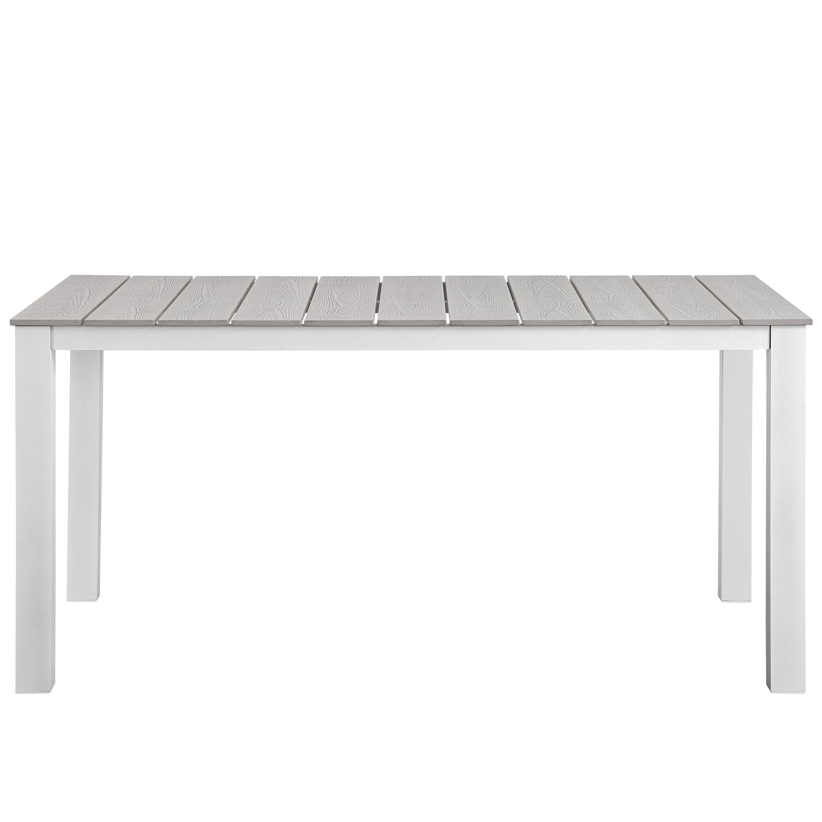 Modway Outdoor Dining Tables - Maine 63" Outdoor Dining Table White & Light Gray