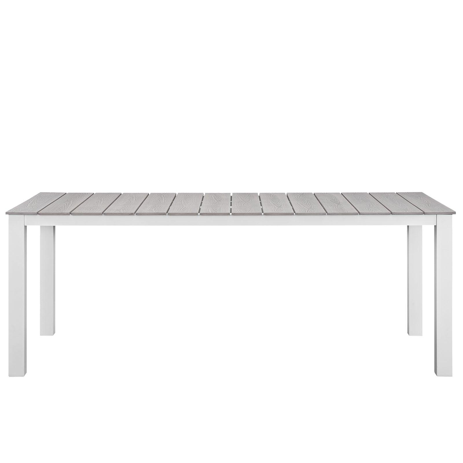 Modway Outdoor Dining Tables - Maine 80" Outdoor Dining Table White & Light Gray