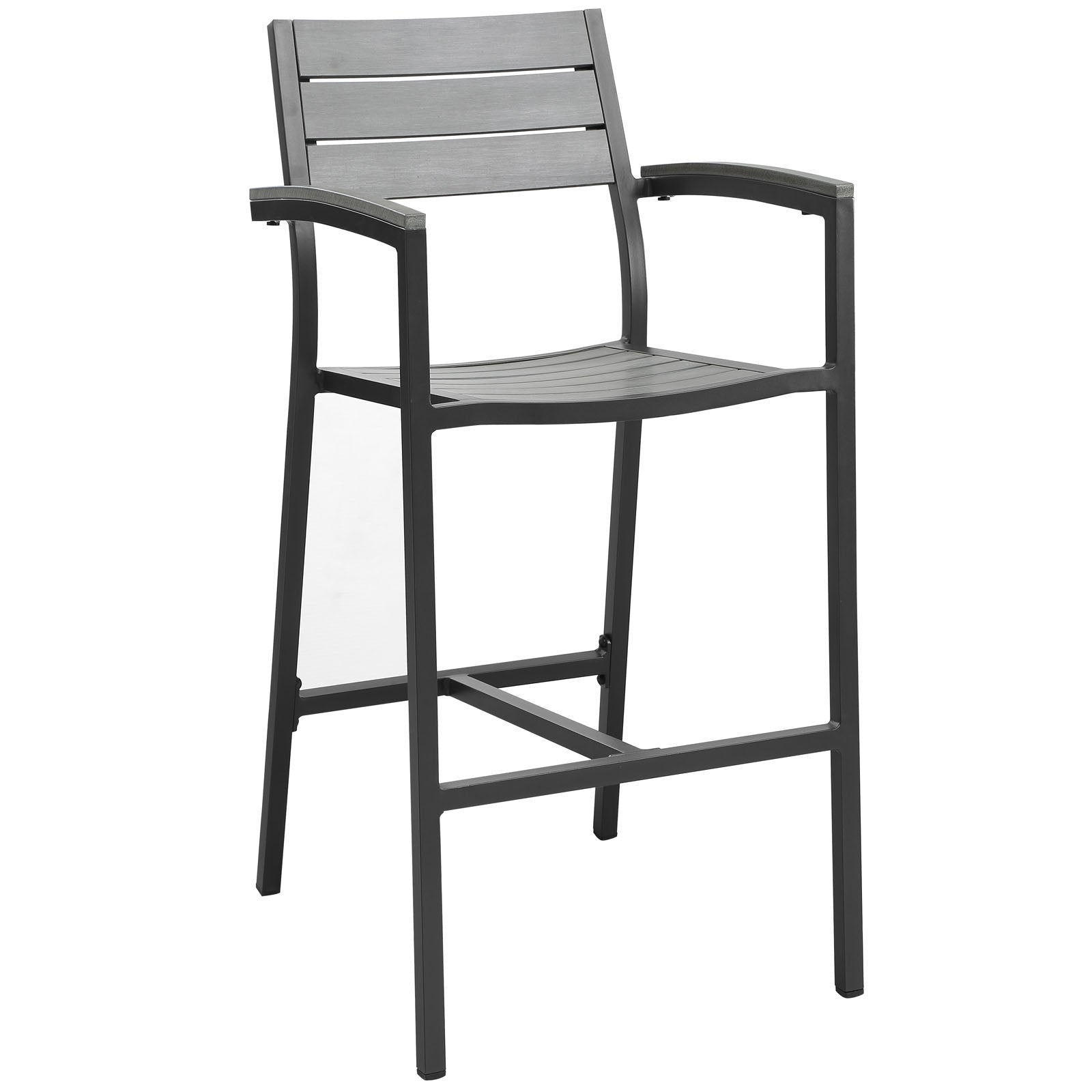 Modway Outdoor Barstools - Maine Outdoor Bar Stool Dark Brown & Gray