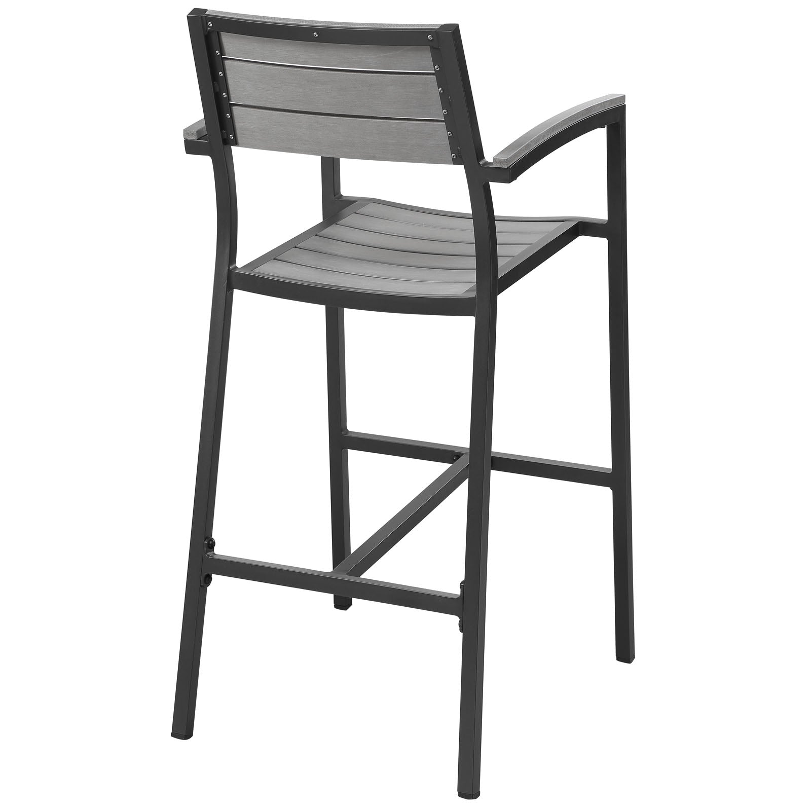 Modway Outdoor Barstools - Maine Outdoor Bar Stool Dark Brown & Gray