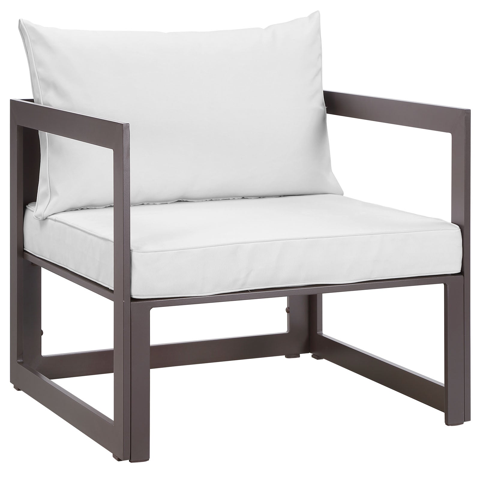 Modway Outdoor Chairs - Fortuna Outdoor Patio Chairs Brown & White