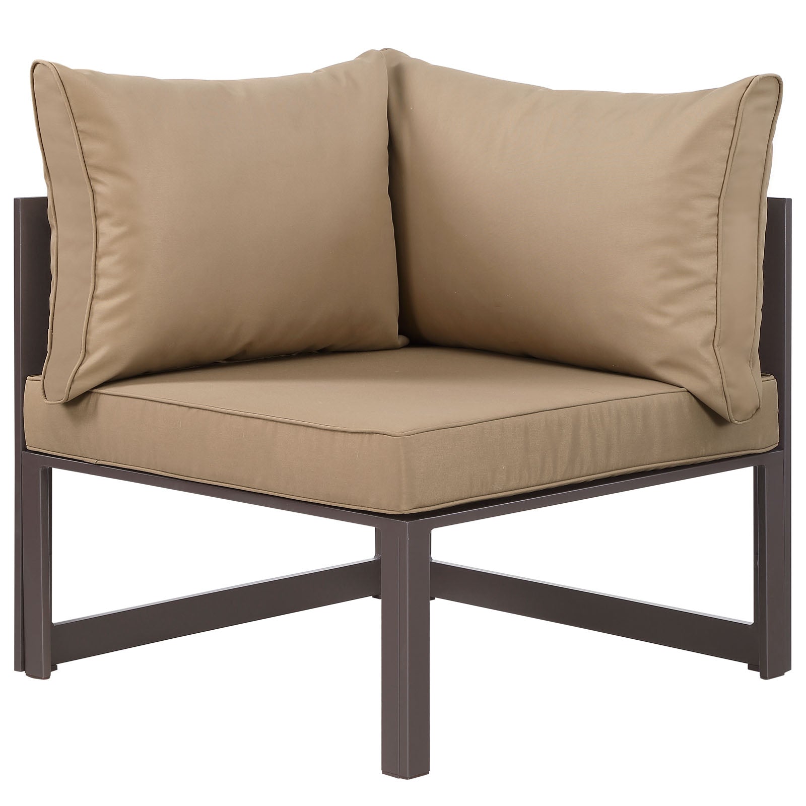 Modway Outdoor Chairs - Fortuna Corner Outdoor Patio Armchair Brown Mocha