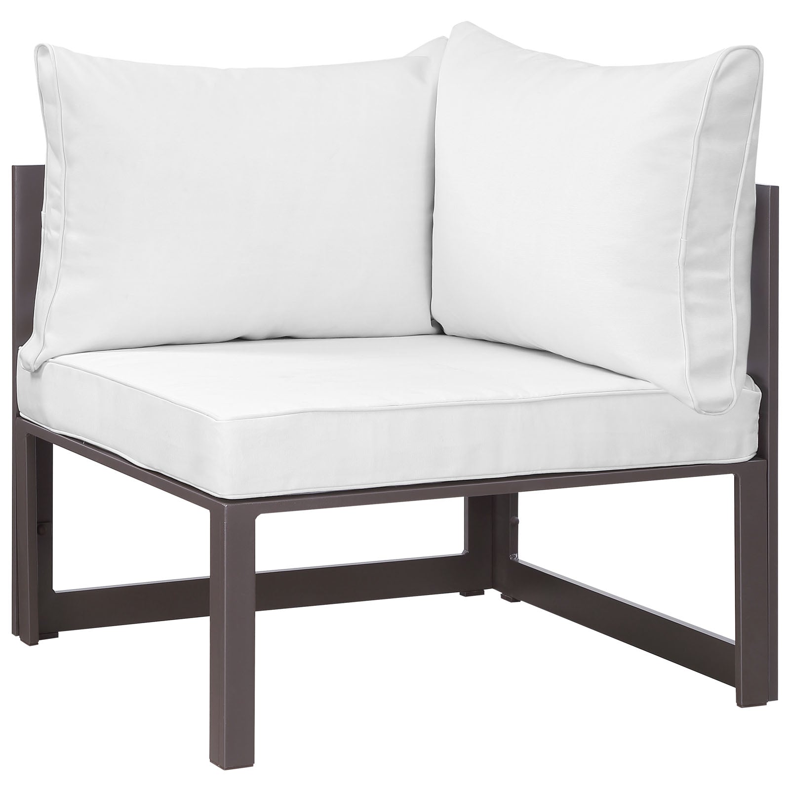 Modway Outdoor Chairs - Fortuna Corner Outdoor Patio Chair Brown & White