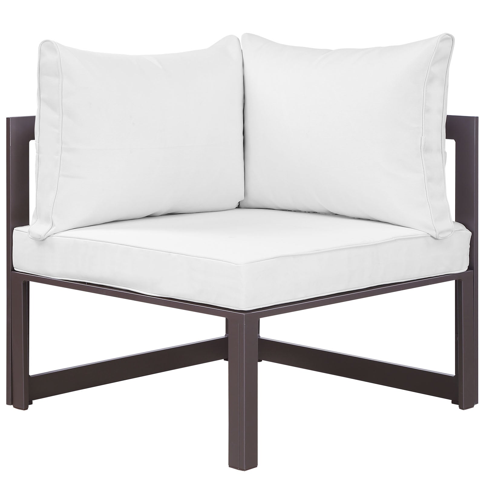 Modway Outdoor Chairs - Fortuna Corner Outdoor Patio Chair Brown & White