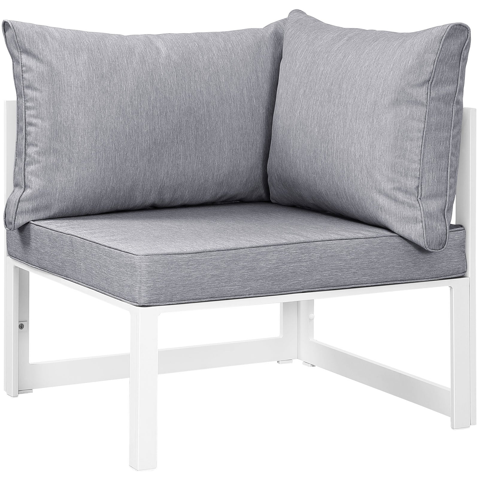 Modway Outdoor Chairs - Fortuna Corner Outdoor Armchair Gray & White