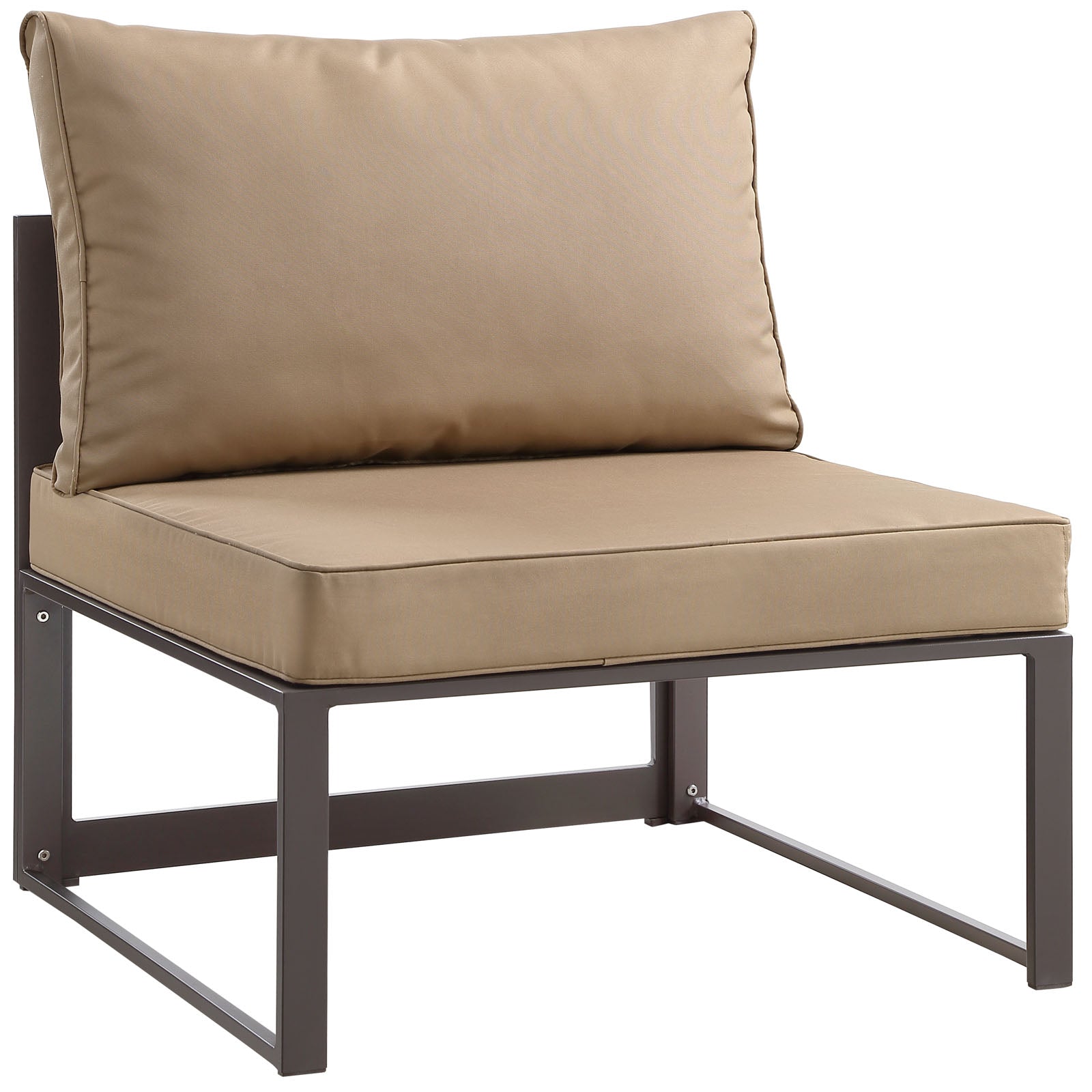 Modway Outdoor Chairs - Fortuna Armless Outdoor Patio Chair Brown & Mocha