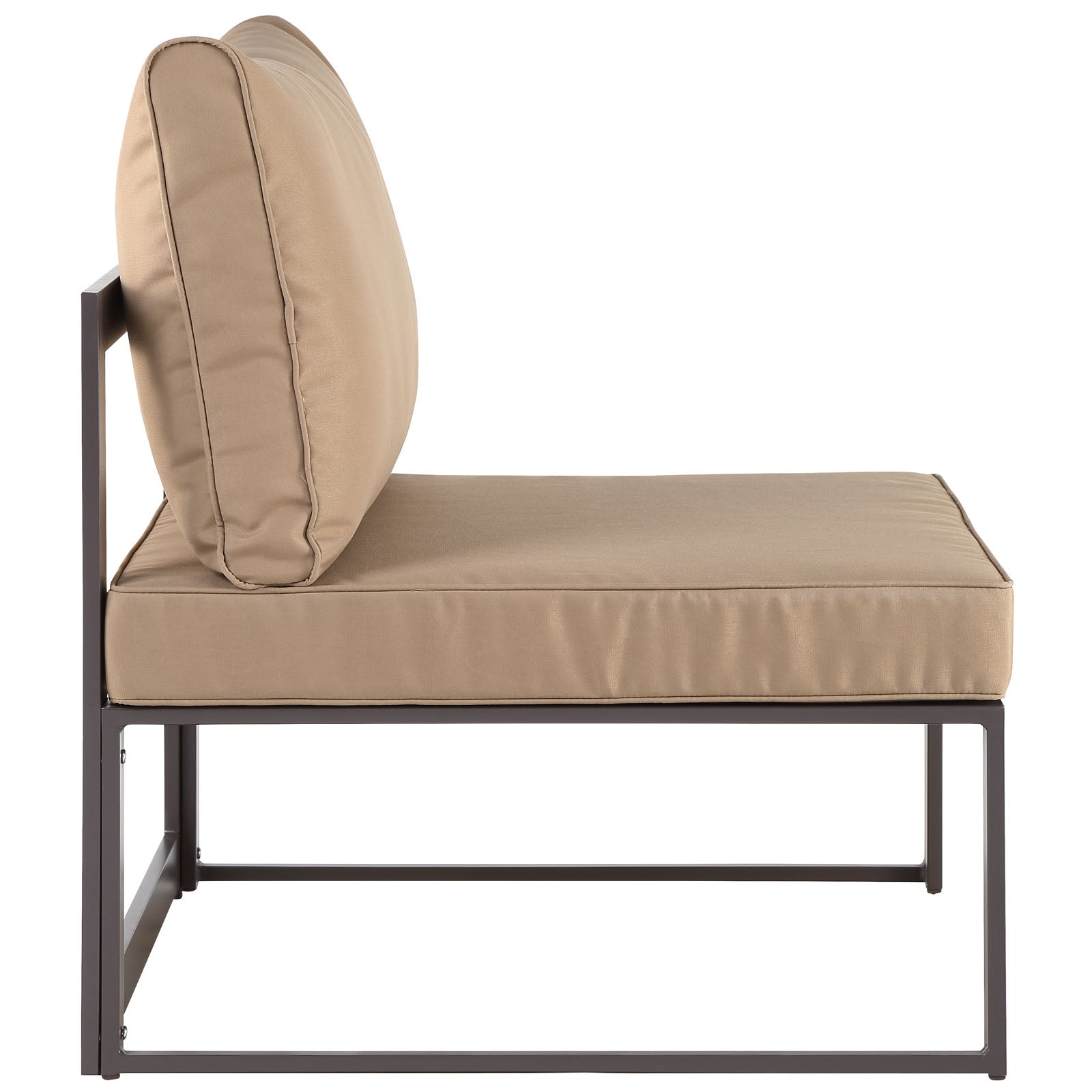 Modway Outdoor Chairs - Fortuna Armless Outdoor Patio Chair Brown & Mocha