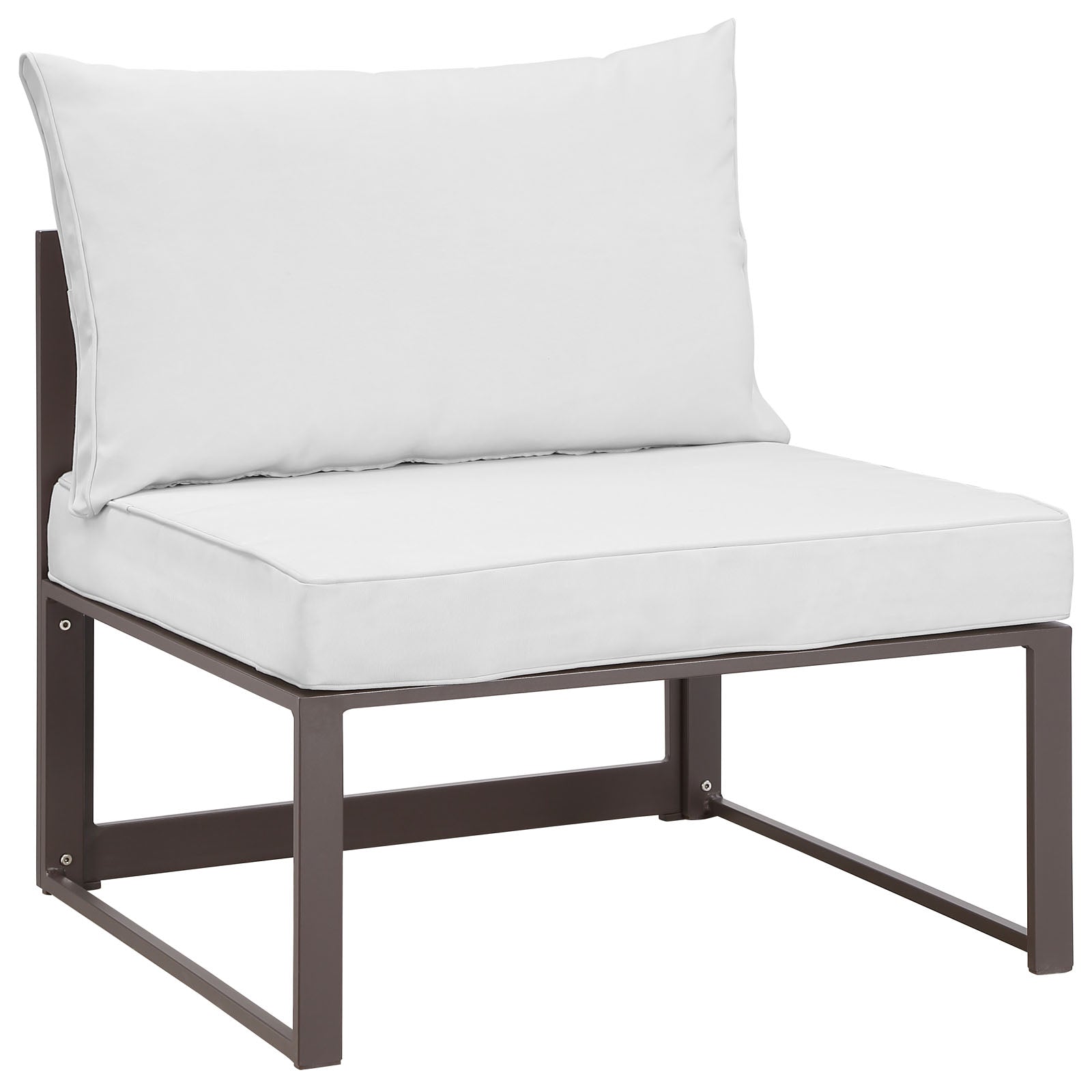 Modway Outdoor Chairs - Fortuna Armless Outdoor Patio Chair Brown & White