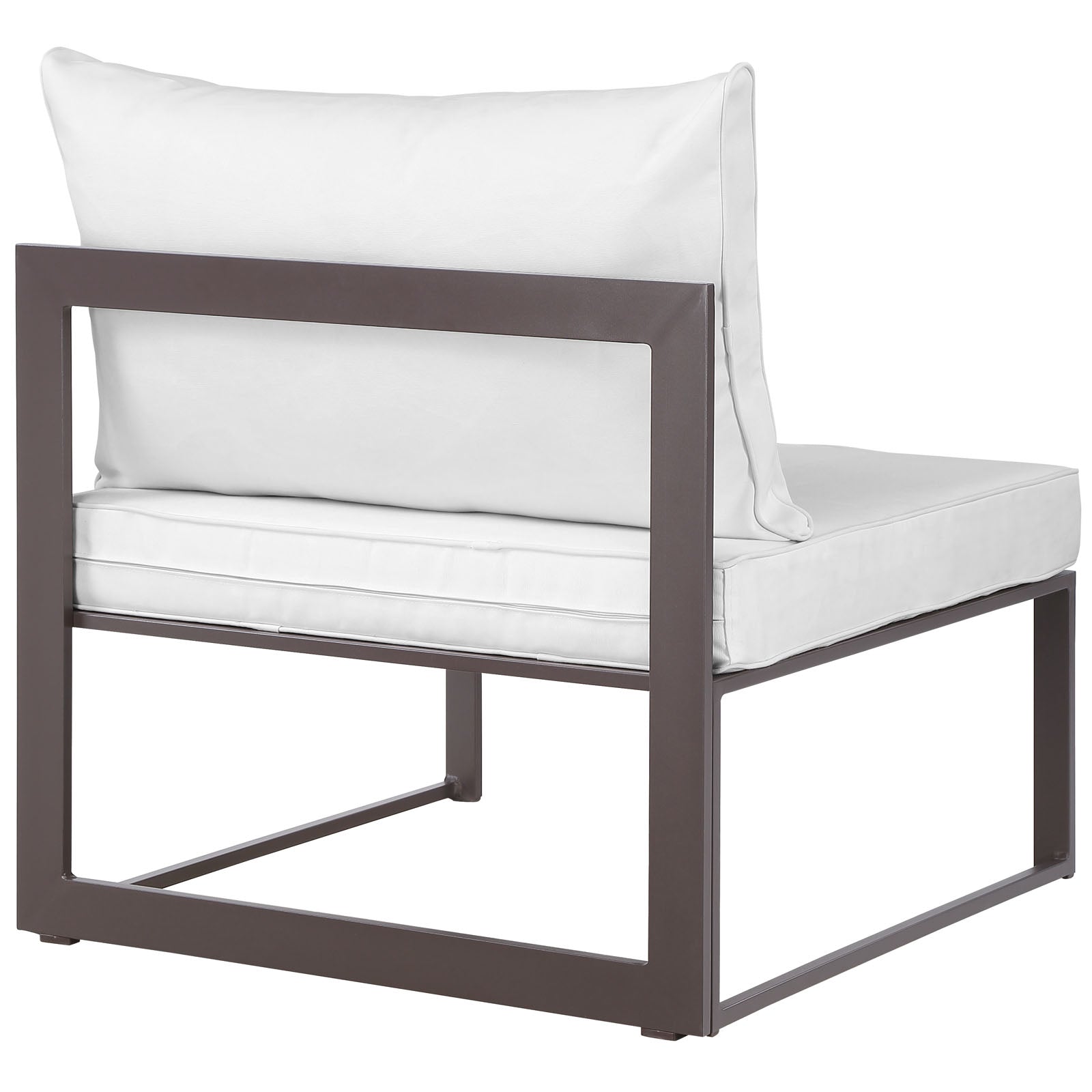 Modway Outdoor Chairs - Fortuna Armless Outdoor Patio Chair Brown & White
