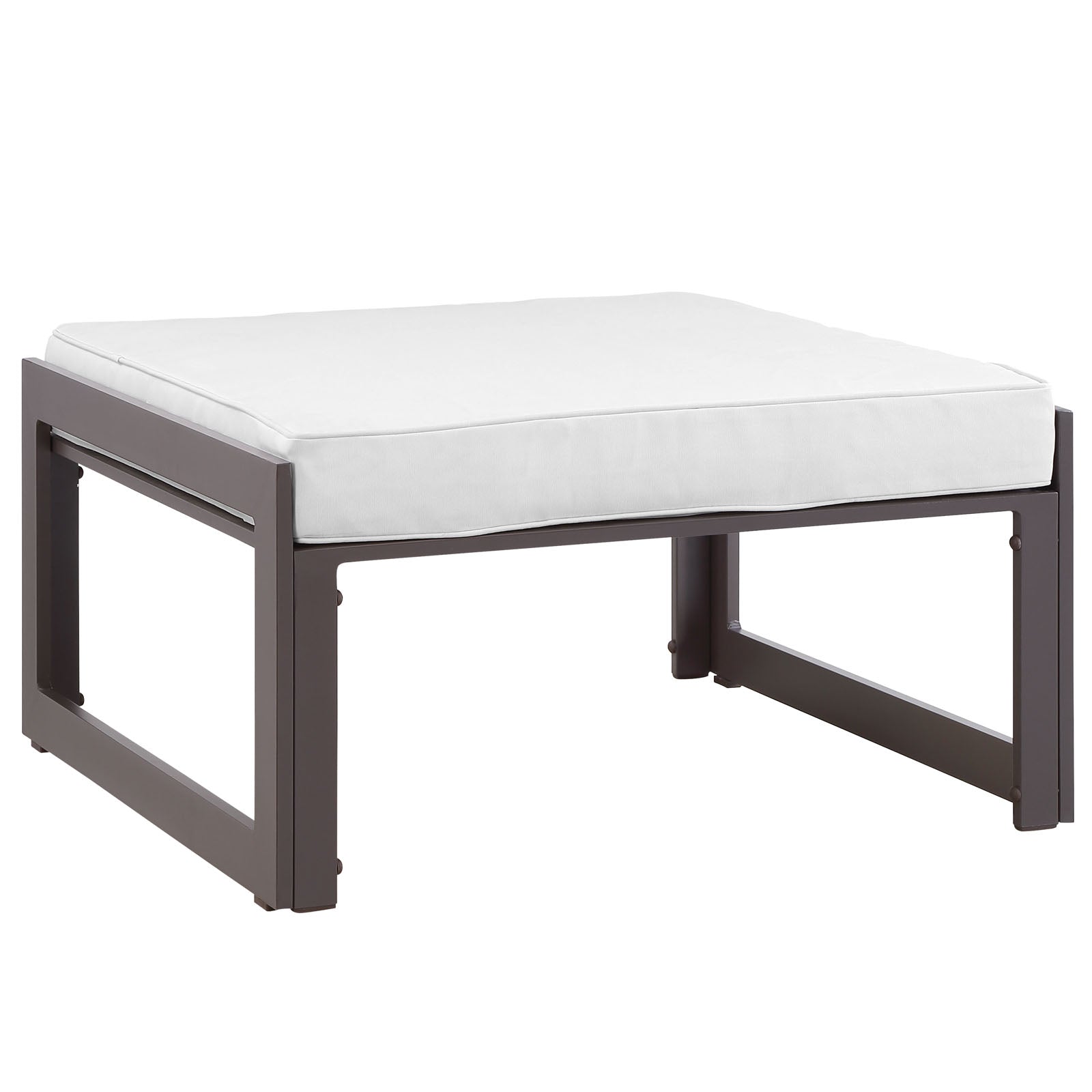 Modway Outdoor Stools & Benches - Fortuna Outdoor Ottoman Brown & White