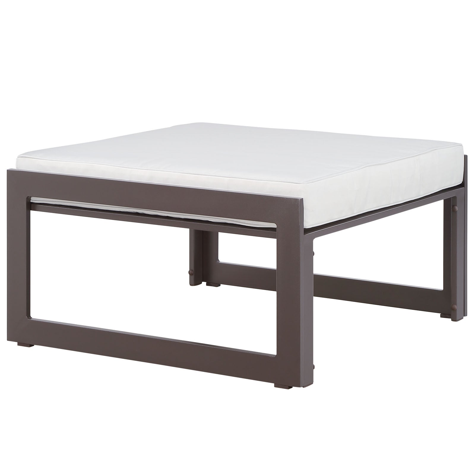 Modway Outdoor Stools & Benches - Fortuna Outdoor Ottoman Brown & White