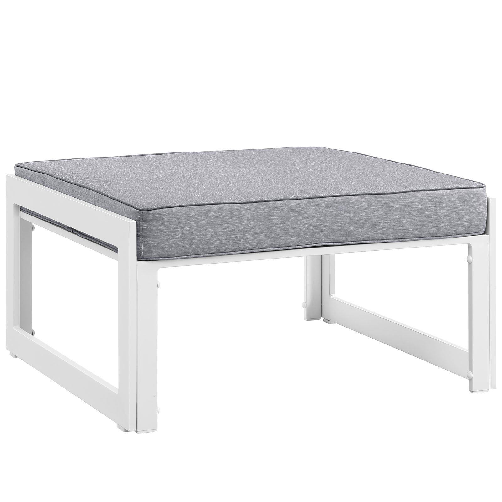 Modway Outdoor Stools & Benches - Fortuna Outdoor Ottoman White & Gray