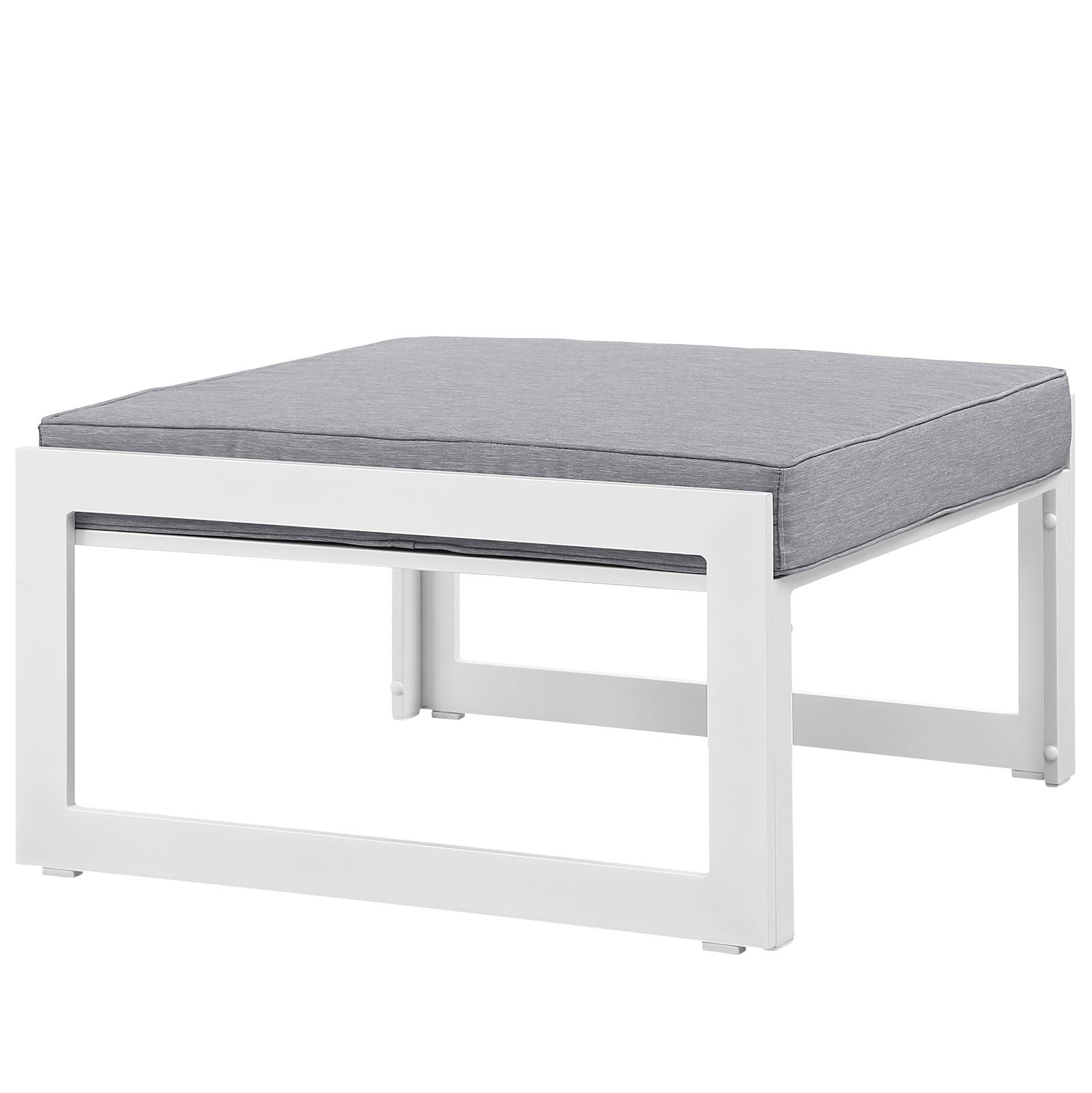 Modway Outdoor Stools & Benches - Fortuna Outdoor Ottoman White & Gray