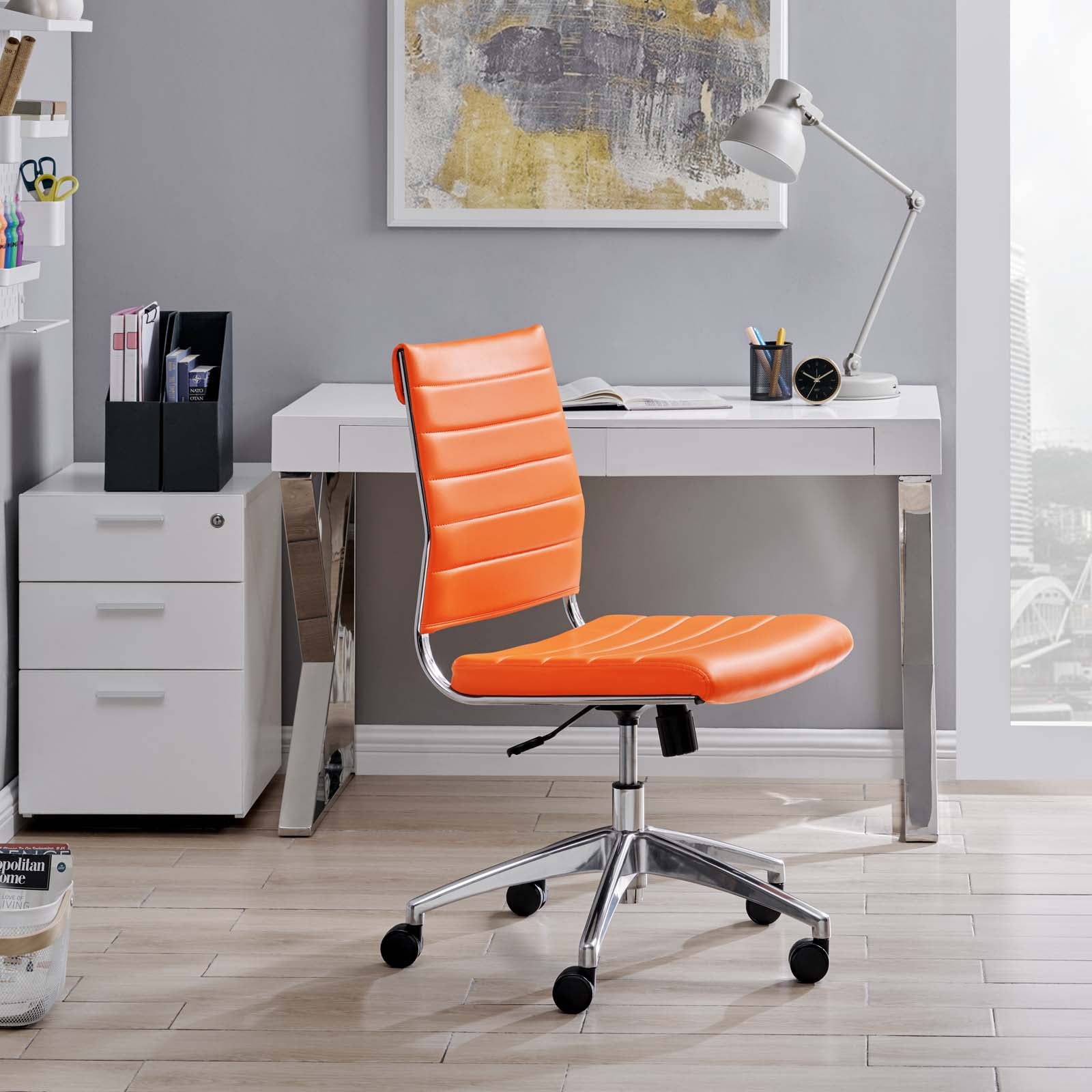 Modway Task Chairs - Jive Armless Mid Back Office Chair Orange