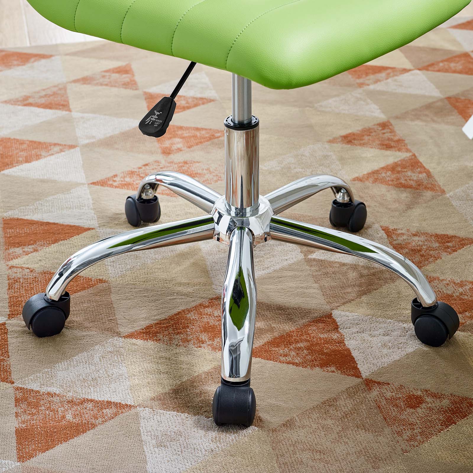 Modway Task Chairs - Ripple Armless Mid Back Vinyl Office Chair Bright Green