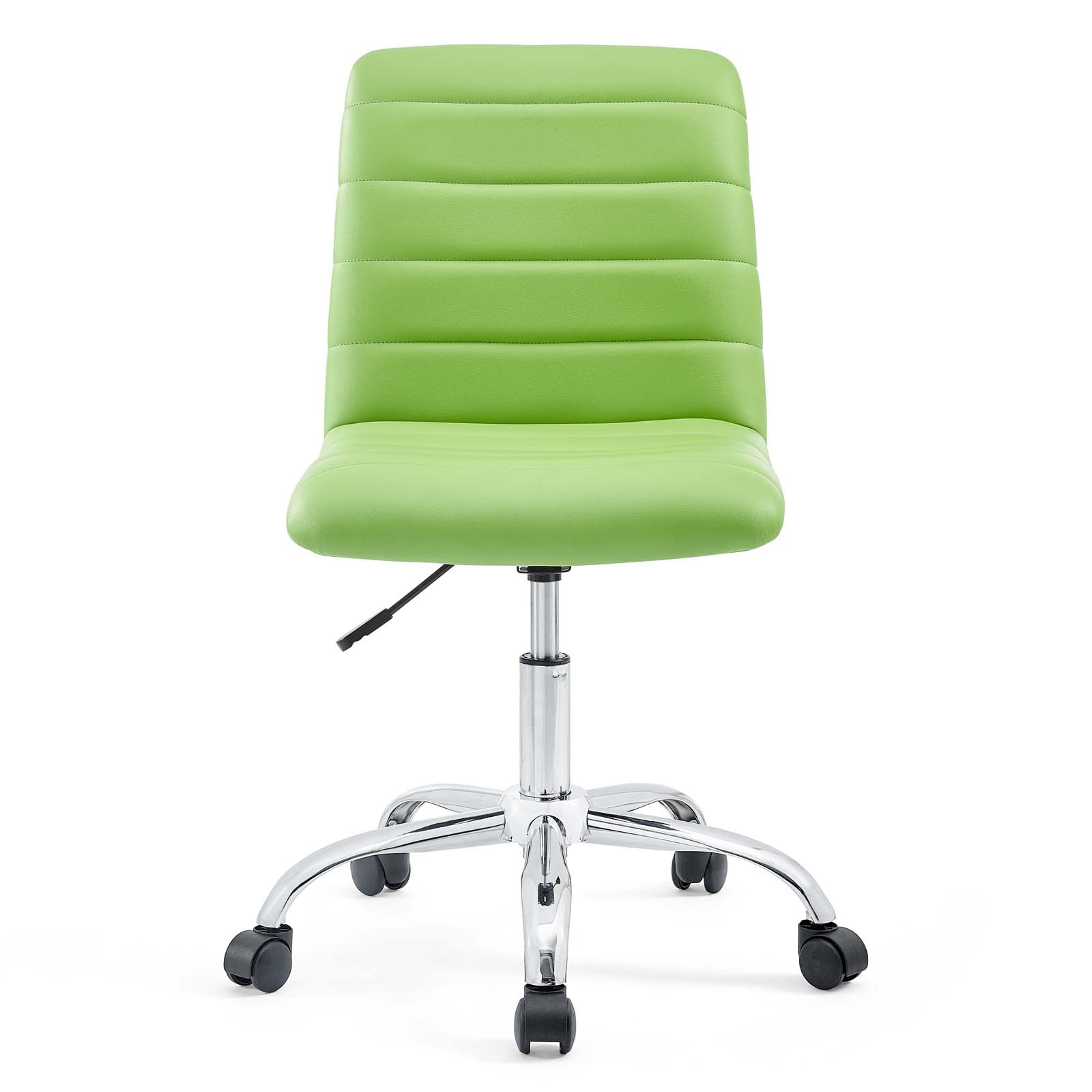 Modway Task Chairs - Ripple Armless Mid Back Vinyl Office Chair Bright Green