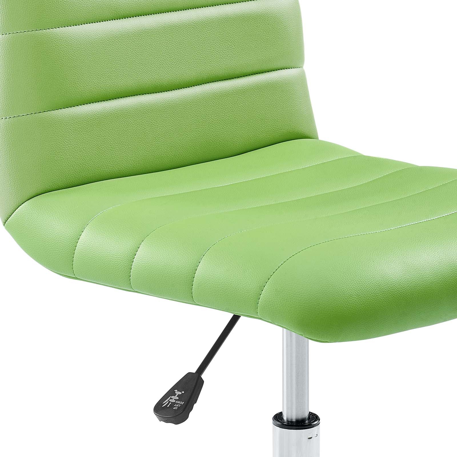 Modway Task Chairs - Ripple Armless Mid Back Vinyl Office Chair Bright Green