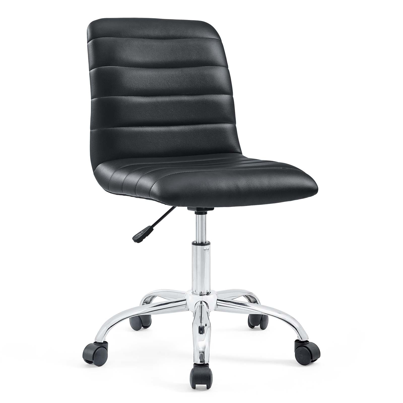 Modway Task Chairs - Ripple Armless Mid Back Vinyl Office Chair Black