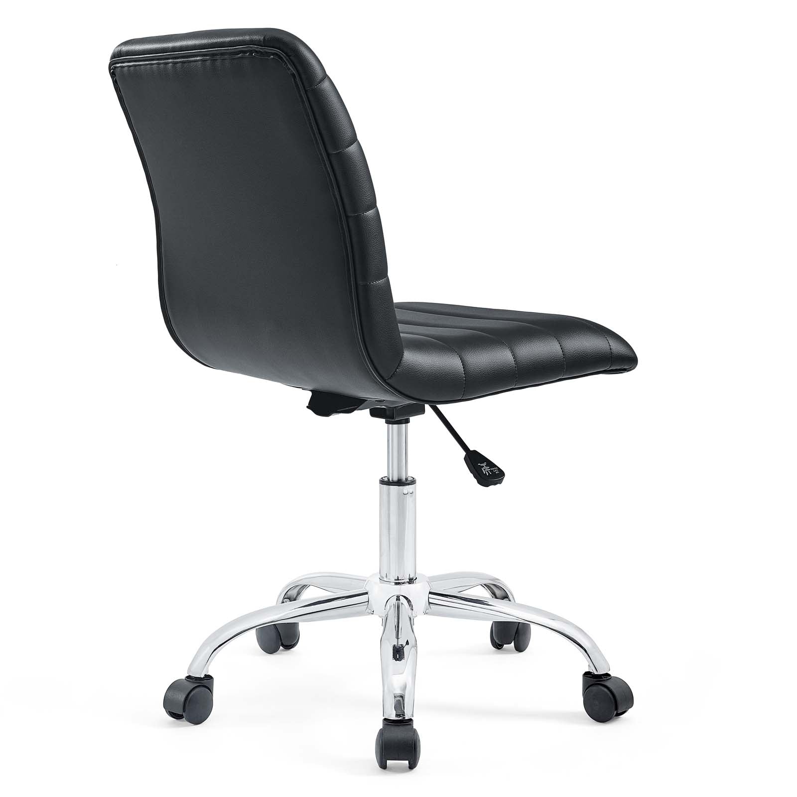 Modway Task Chairs - Ripple Armless Mid Back Vinyl Office Chair Black