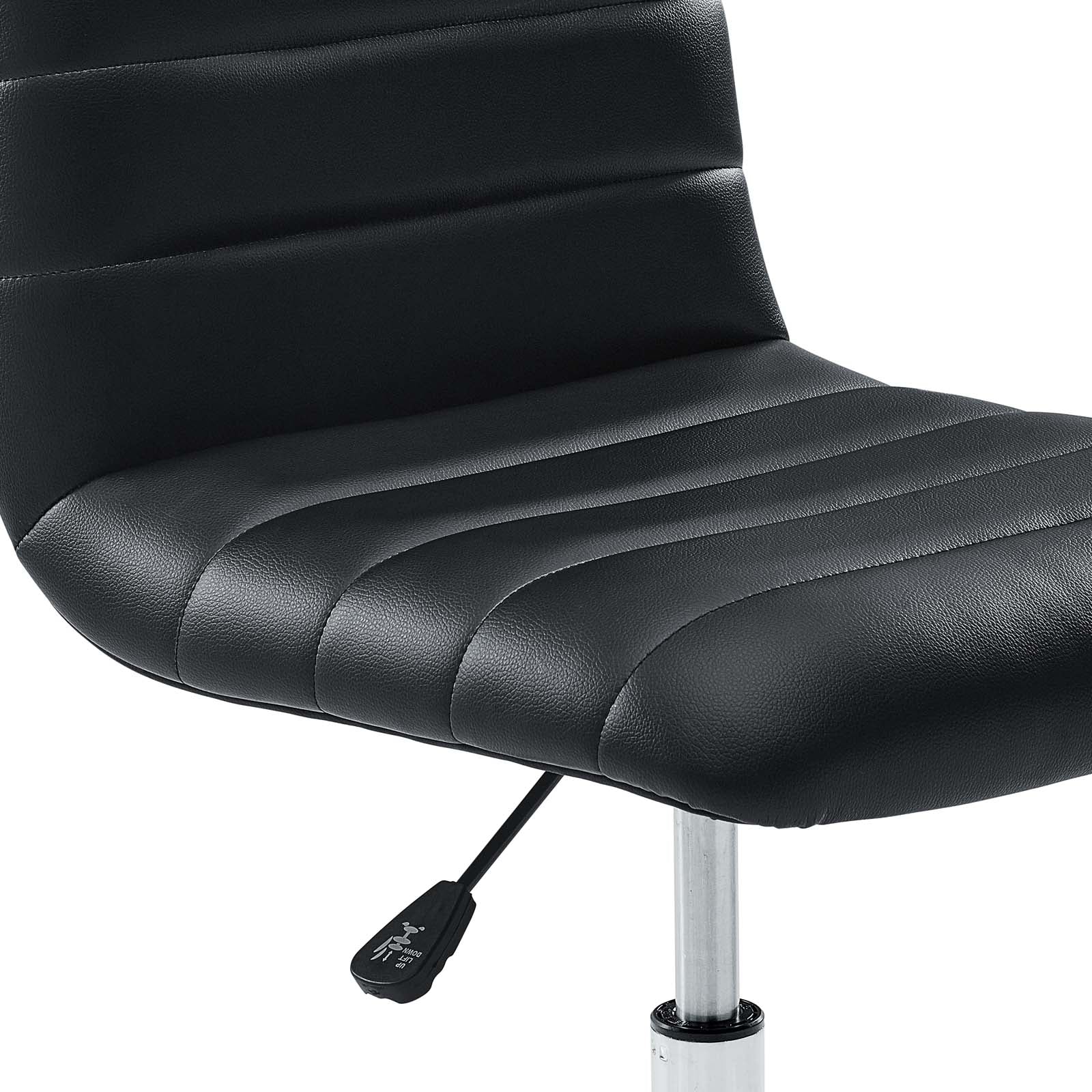 Modway Task Chairs - Ripple Armless Mid Back Vinyl Office Chair Black