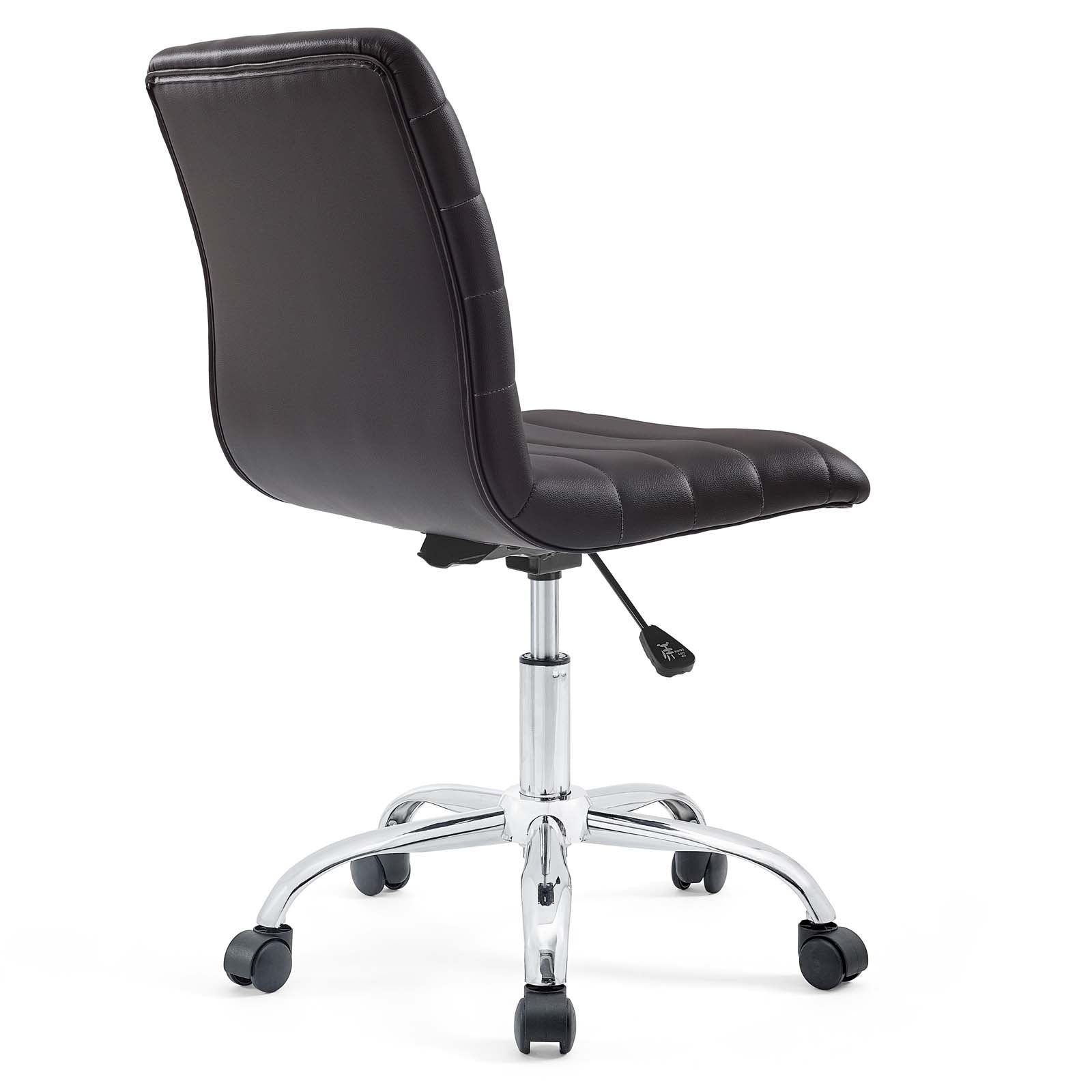 Modway Task Chairs - Ripple Armless Mid Back Vinyl Office Chair Brown