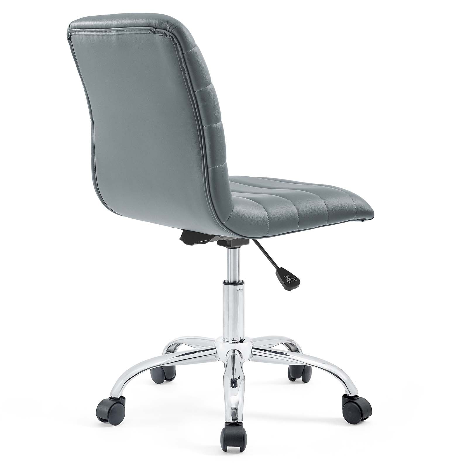 Modway Task Chairs - Ripple Armless Mid Back Vinyl Office Chair Gray