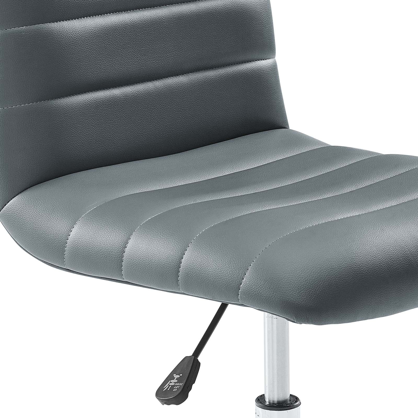 Modway Task Chairs - Ripple Armless Mid Back Vinyl Office Chair Gray