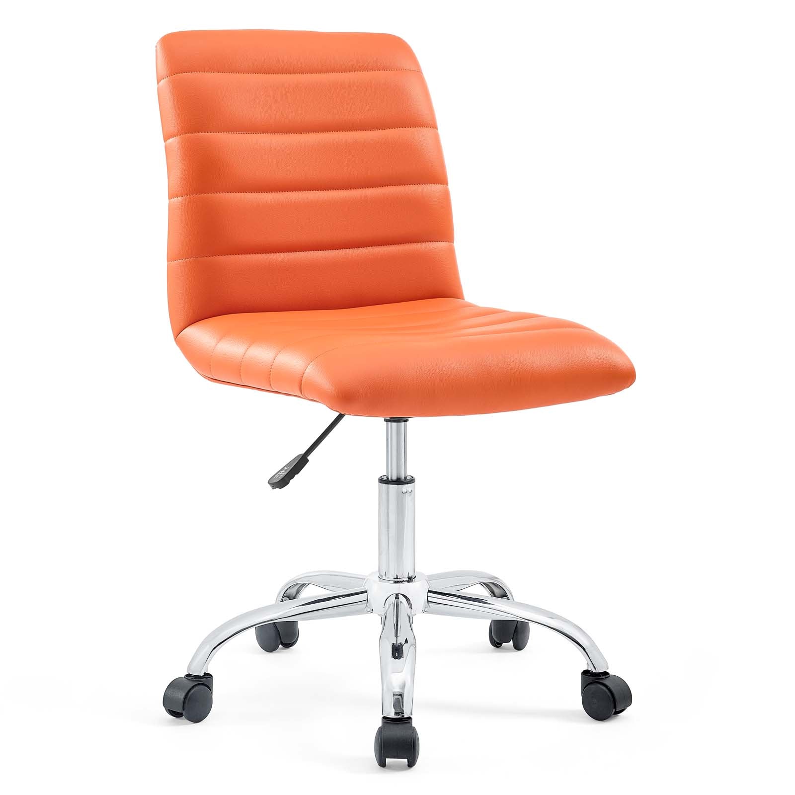 Modway Task Chairs - Ripple Armless Mid Back Vinyl Office Chair Orange