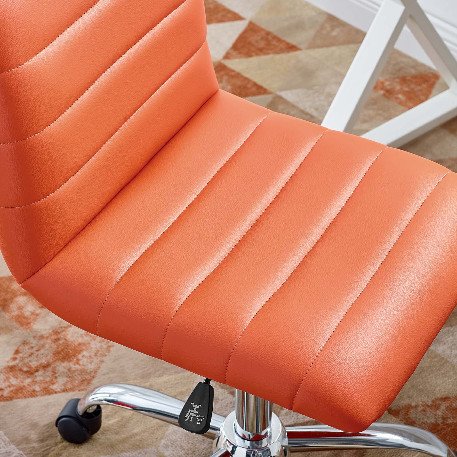Modway Task Chairs - Ripple Armless Mid Back Vinyl Office Chair Orange