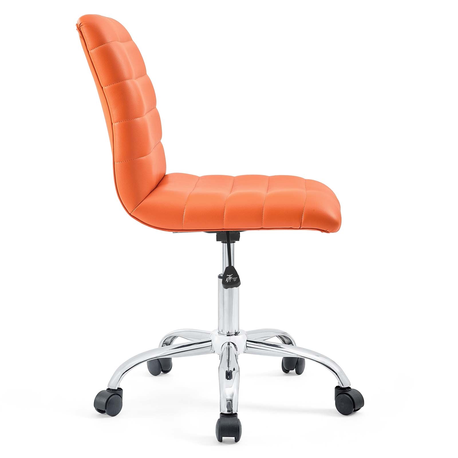 Modway Task Chairs - Ripple Armless Mid Back Vinyl Office Chair Orange