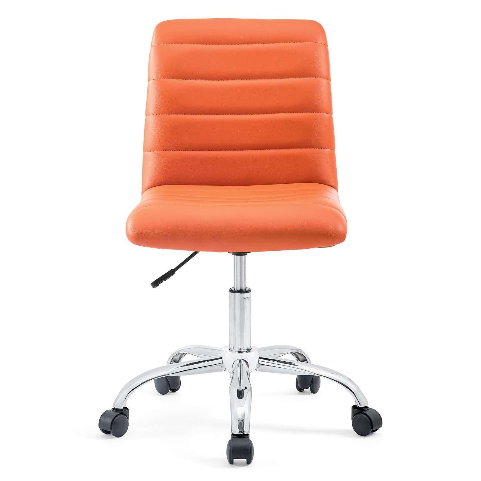 Modway Task Chairs - Ripple Armless Mid Back Vinyl Office Chair Orange