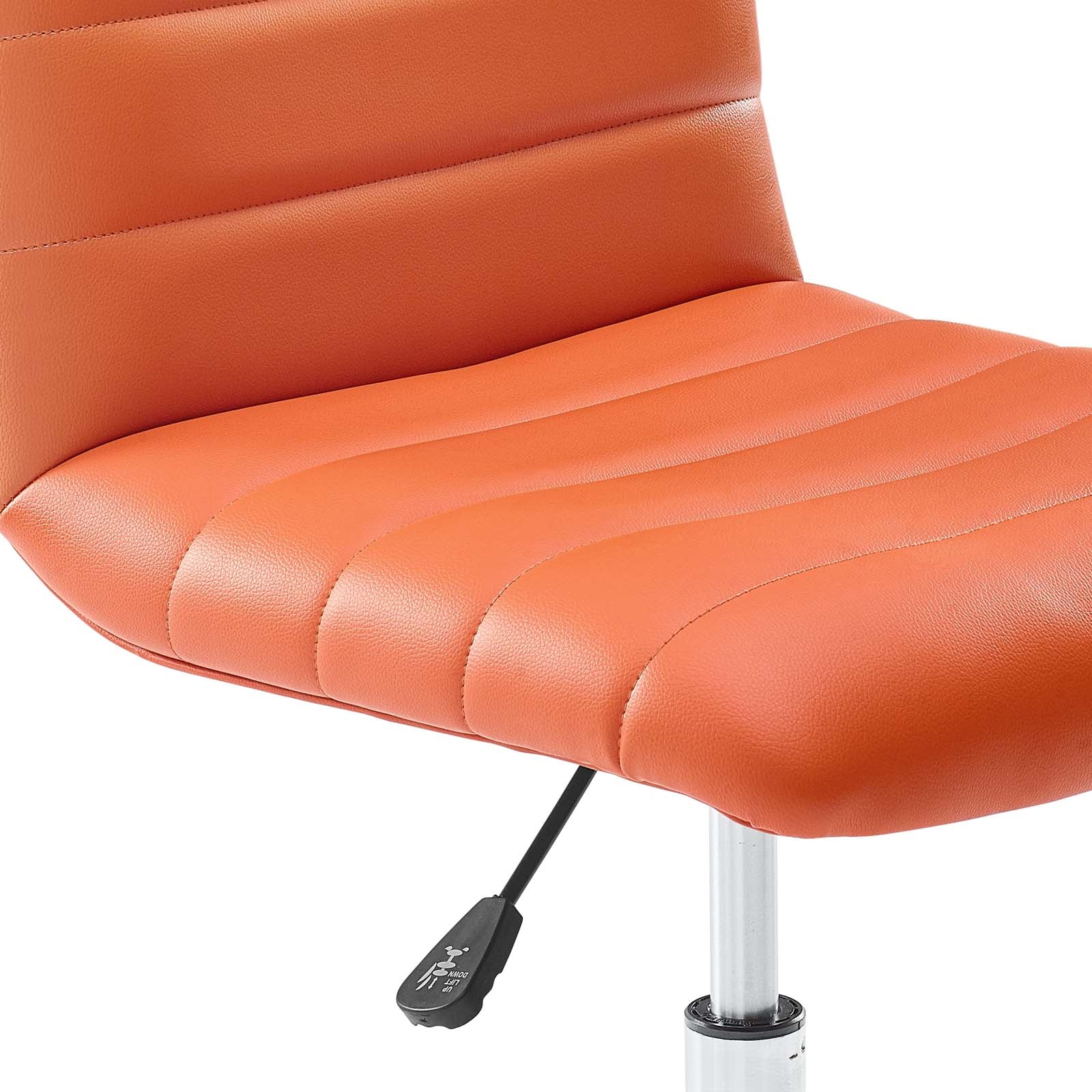 Modway Task Chairs - Ripple Armless Mid Back Vinyl Office Chair Orange