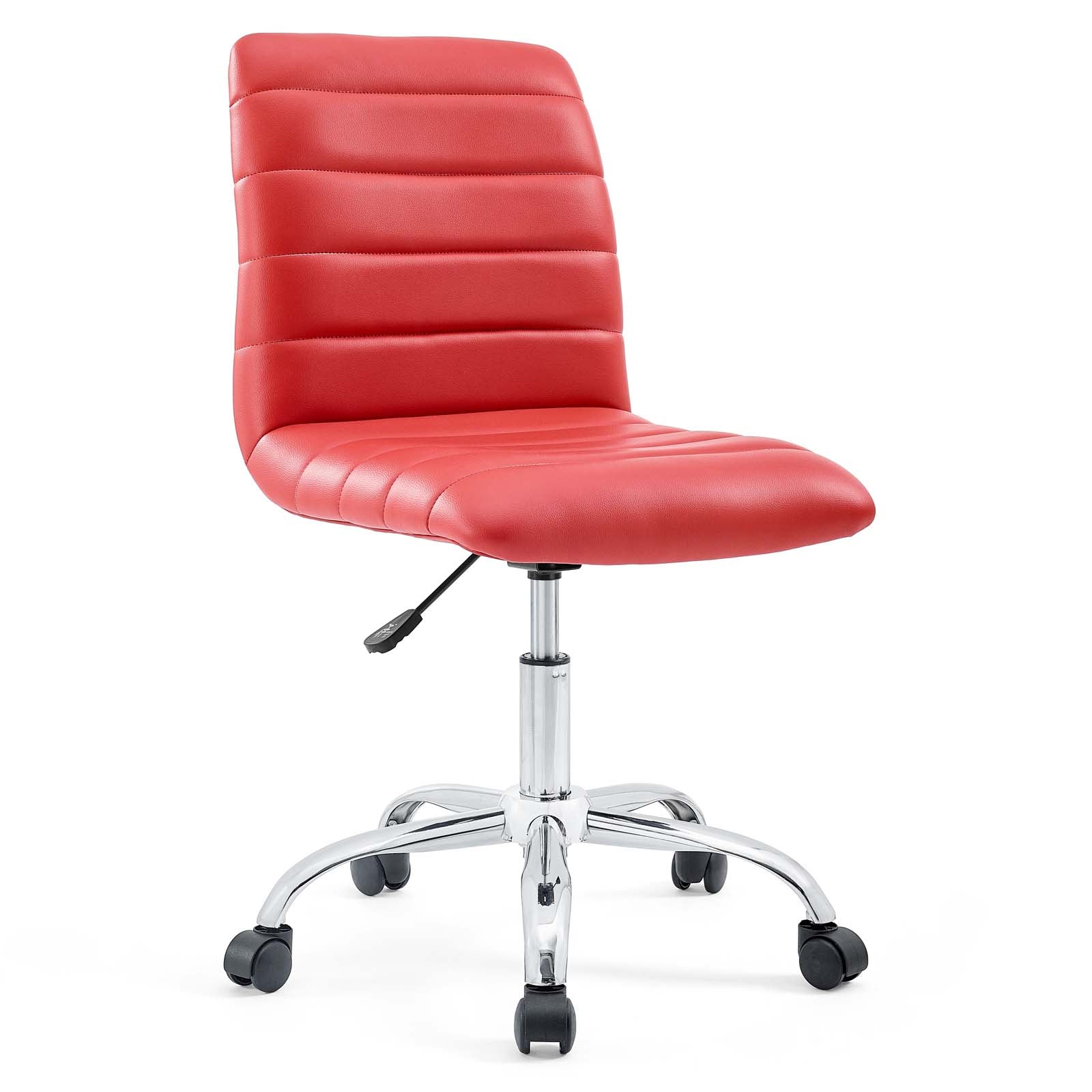 Modway Task Chairs - Ripple Armless Mid Back Vinyl Office Chair Red
