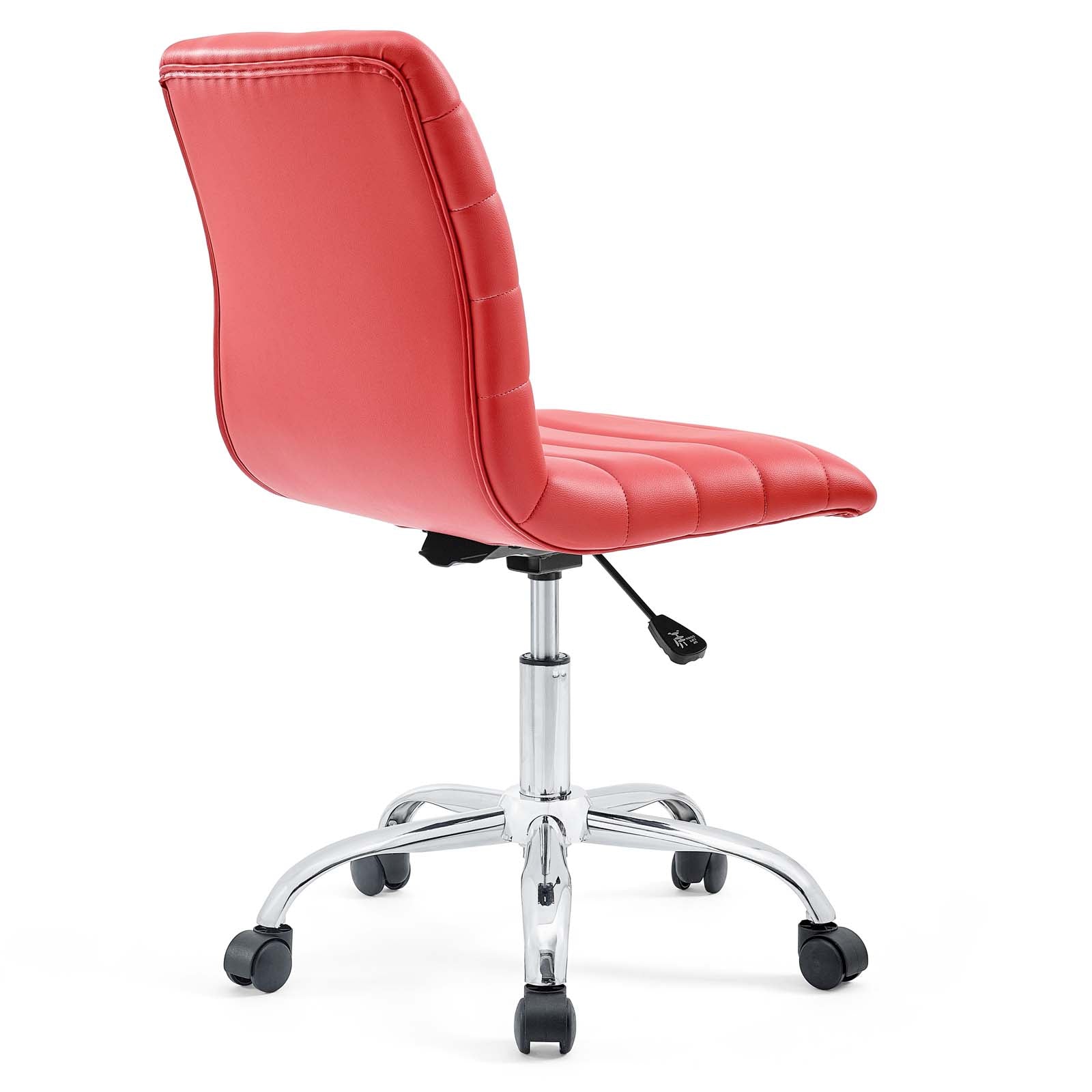 Modway Task Chairs - Ripple Armless Mid Back Vinyl Office Chair Red