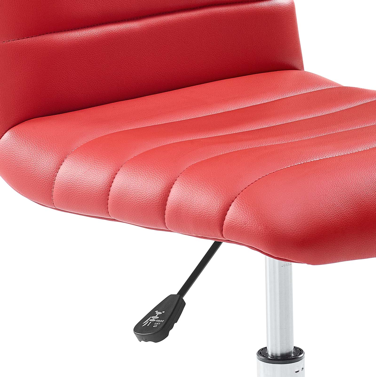 Modway Task Chairs - Ripple Armless Mid Back Vinyl Office Chair Red
