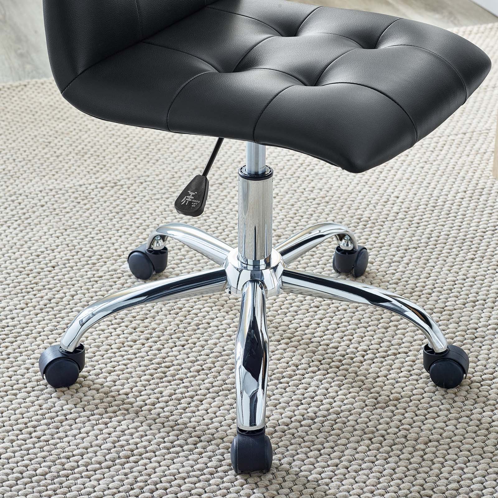 Modway Task Chairs - Prim Armless Mid Back Office Chair Black