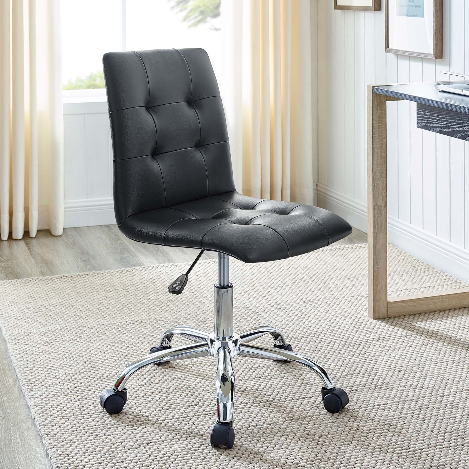 Modway Task Chairs - Prim Armless Mid Back Office Chair Black