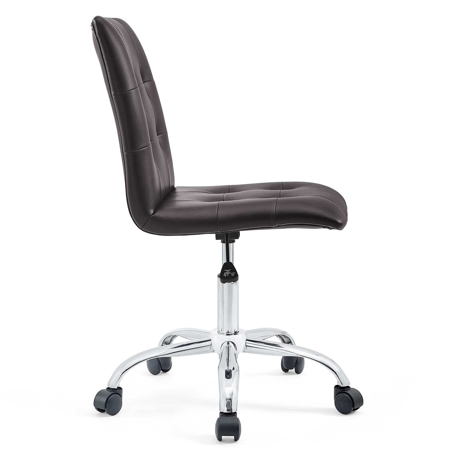 Modway Task Chairs - Prim Armless Mid Back Office Chair Brown